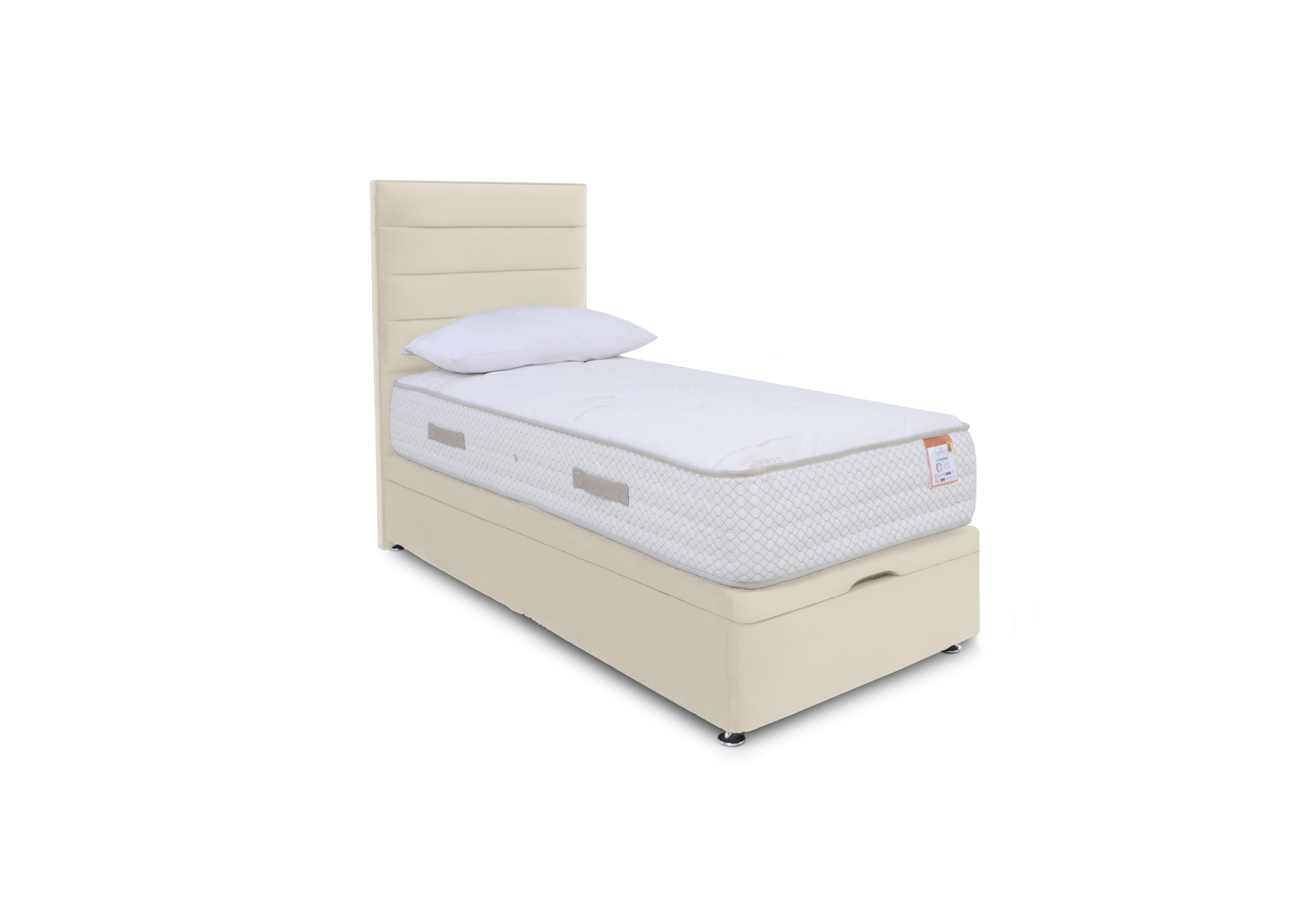 Copper 2000 Manual End Ottoman Divan Set in Plush Ecru on Furniture Village