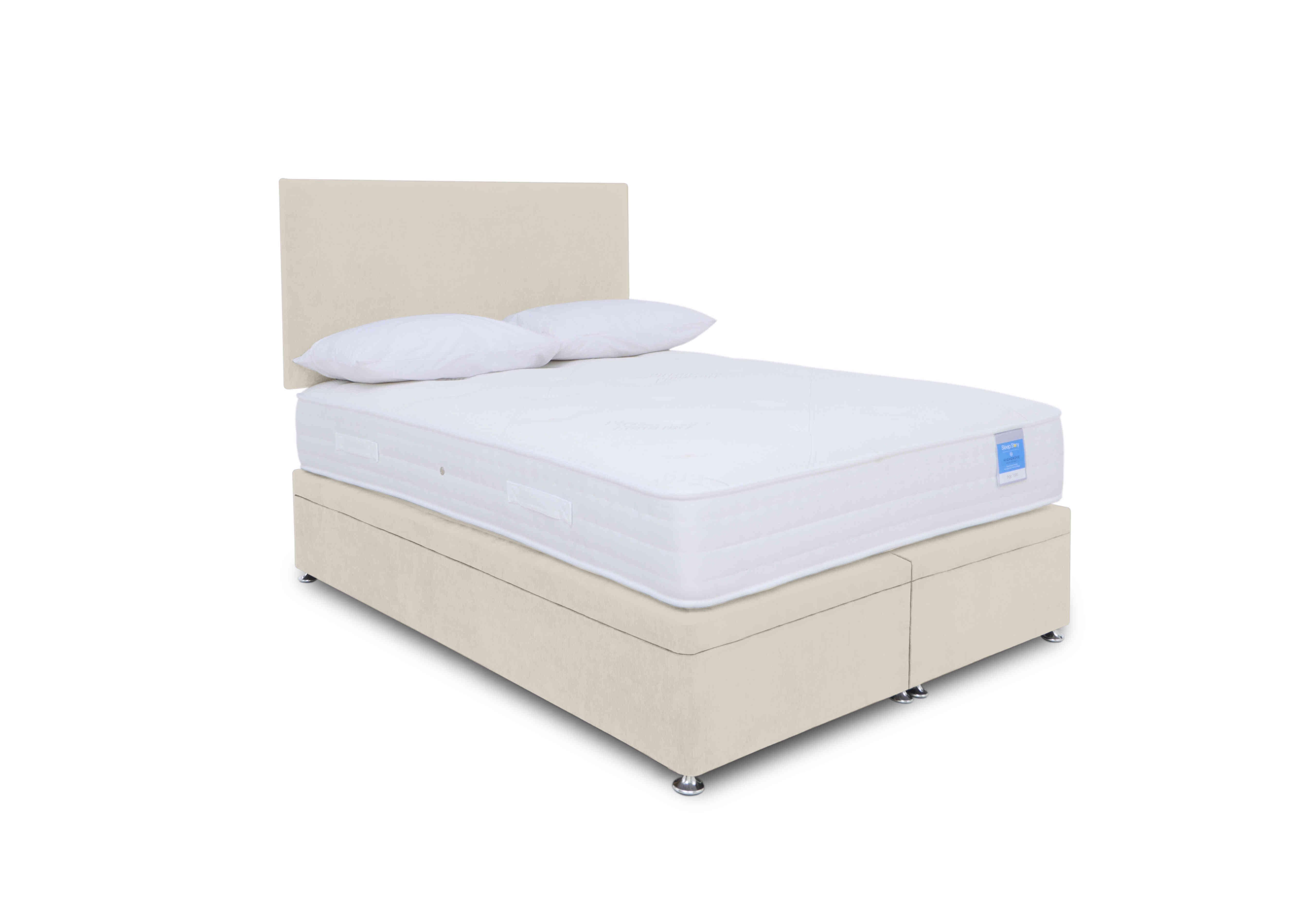 Ergosense Electric End Ottoman Divan Set in Plush Ecru on Furniture Village