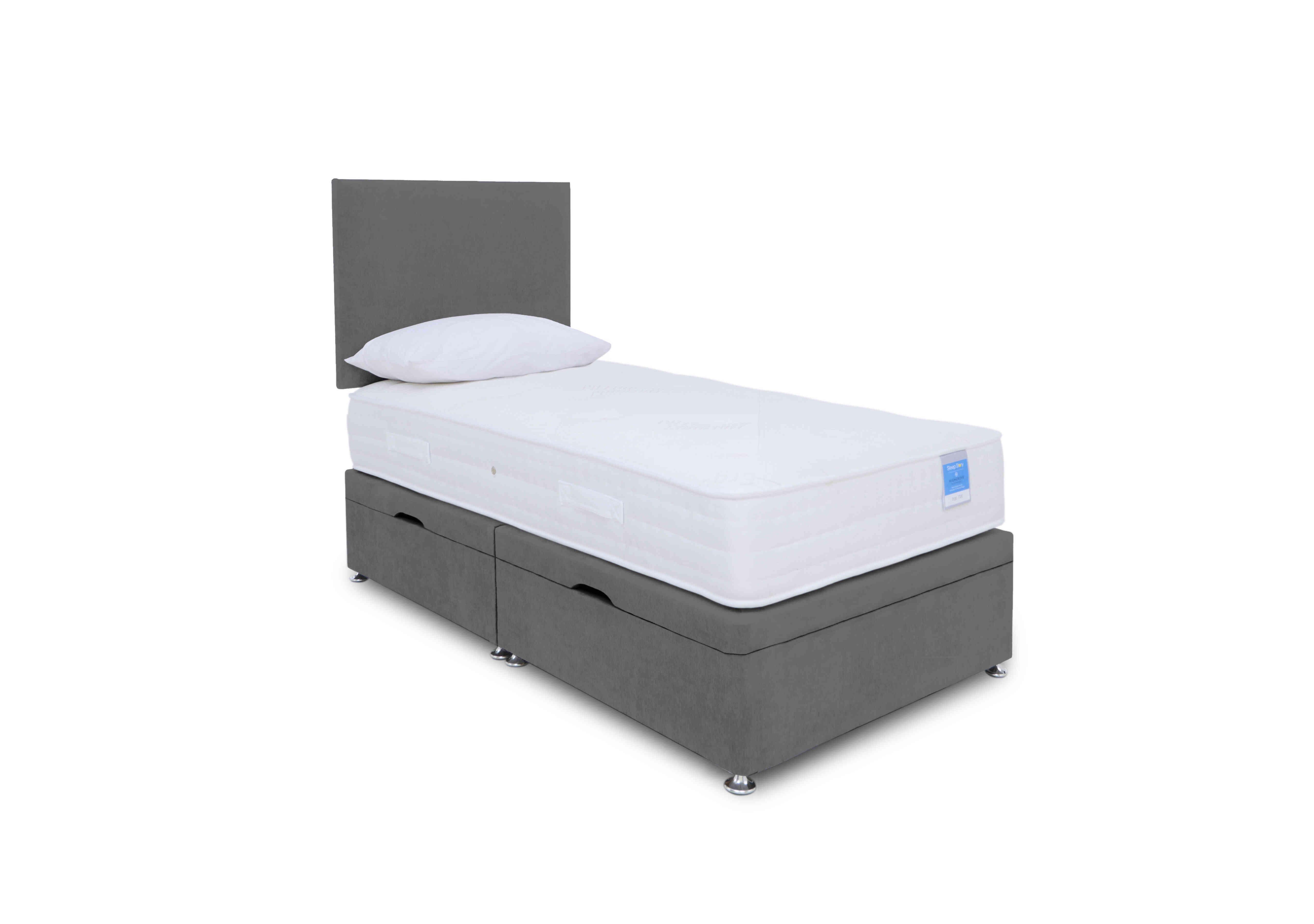 Ergosense Manual Side Ottoman Divan Set in Plush Arctic Grey on Furniture Village
