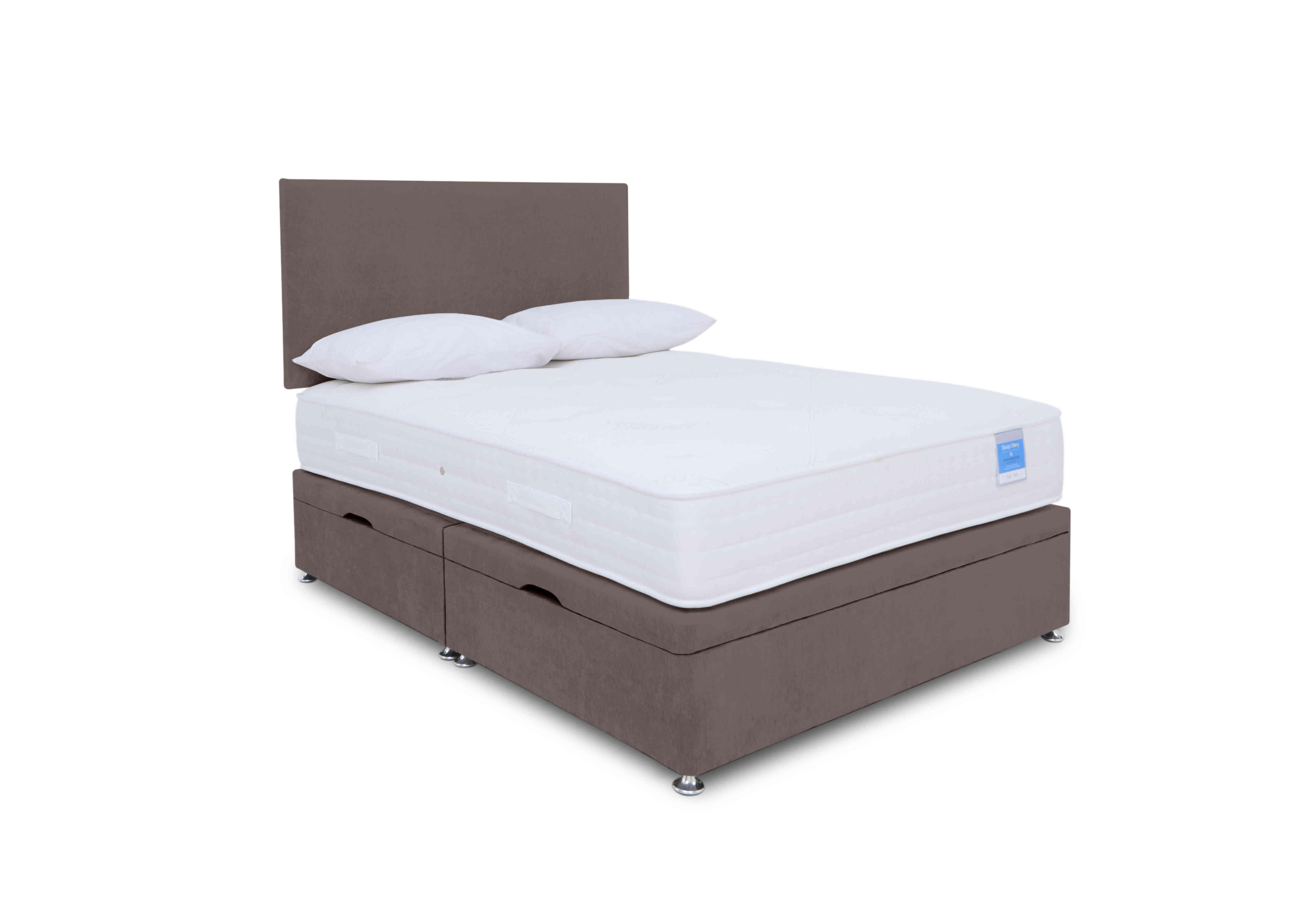 Ergosense Manual Side Ottoman Divan Set in Plush Mole on Furniture Village