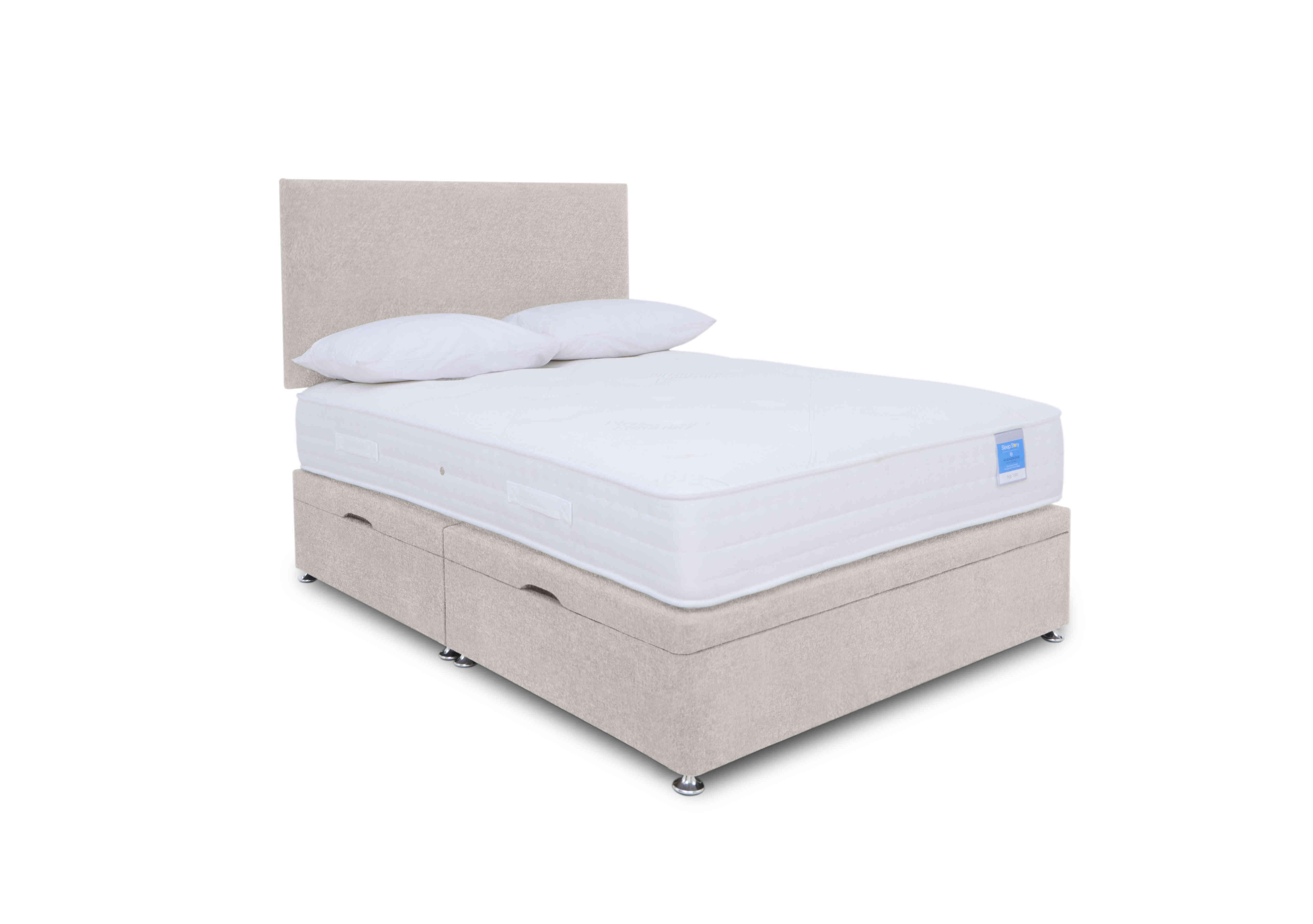 Ergosense Manual Side Ottoman Divan Set in Venice Silver on Furniture Village