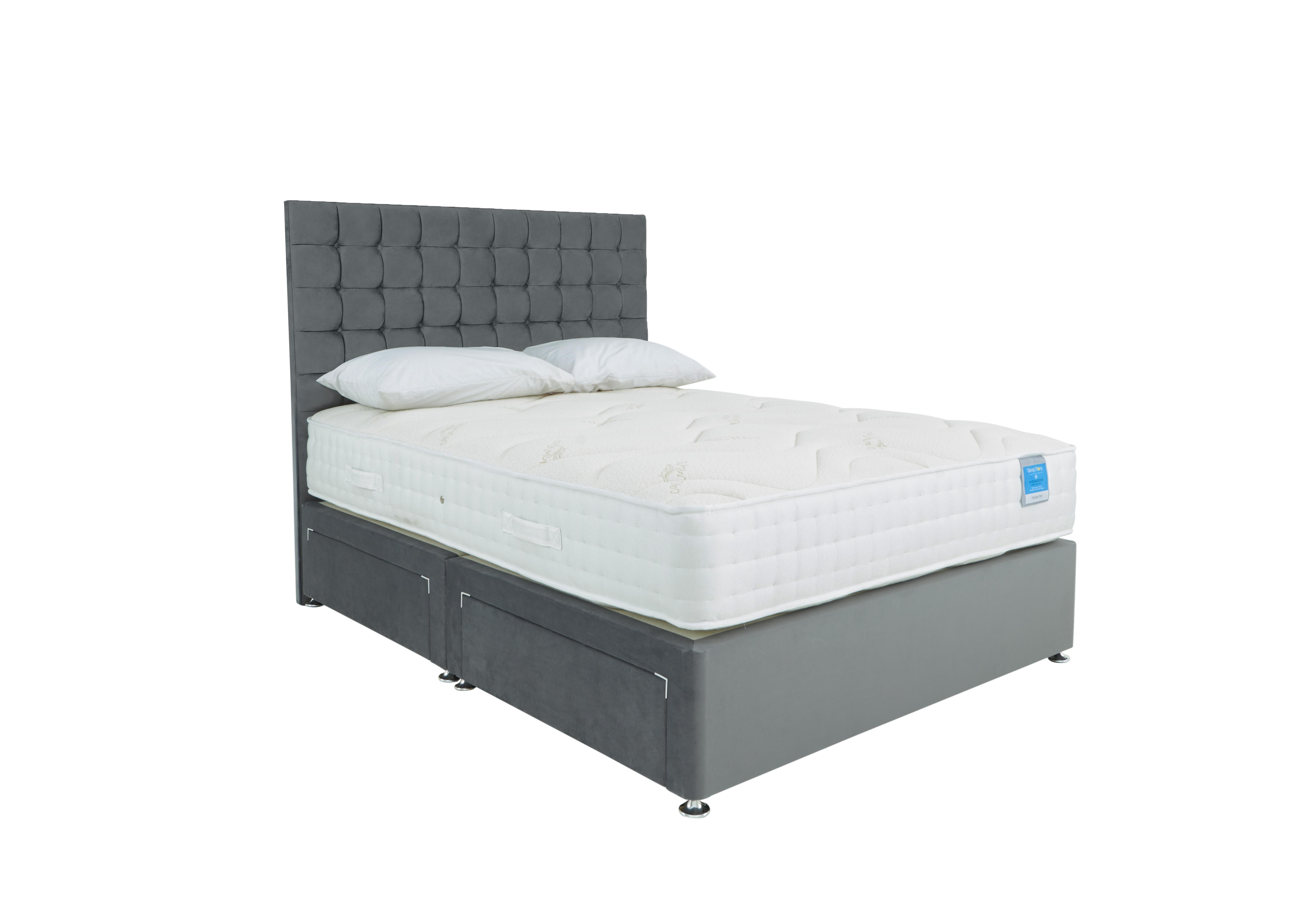 Deluxe Firm Divan Set in Plush Arctic Grey on Furniture Village