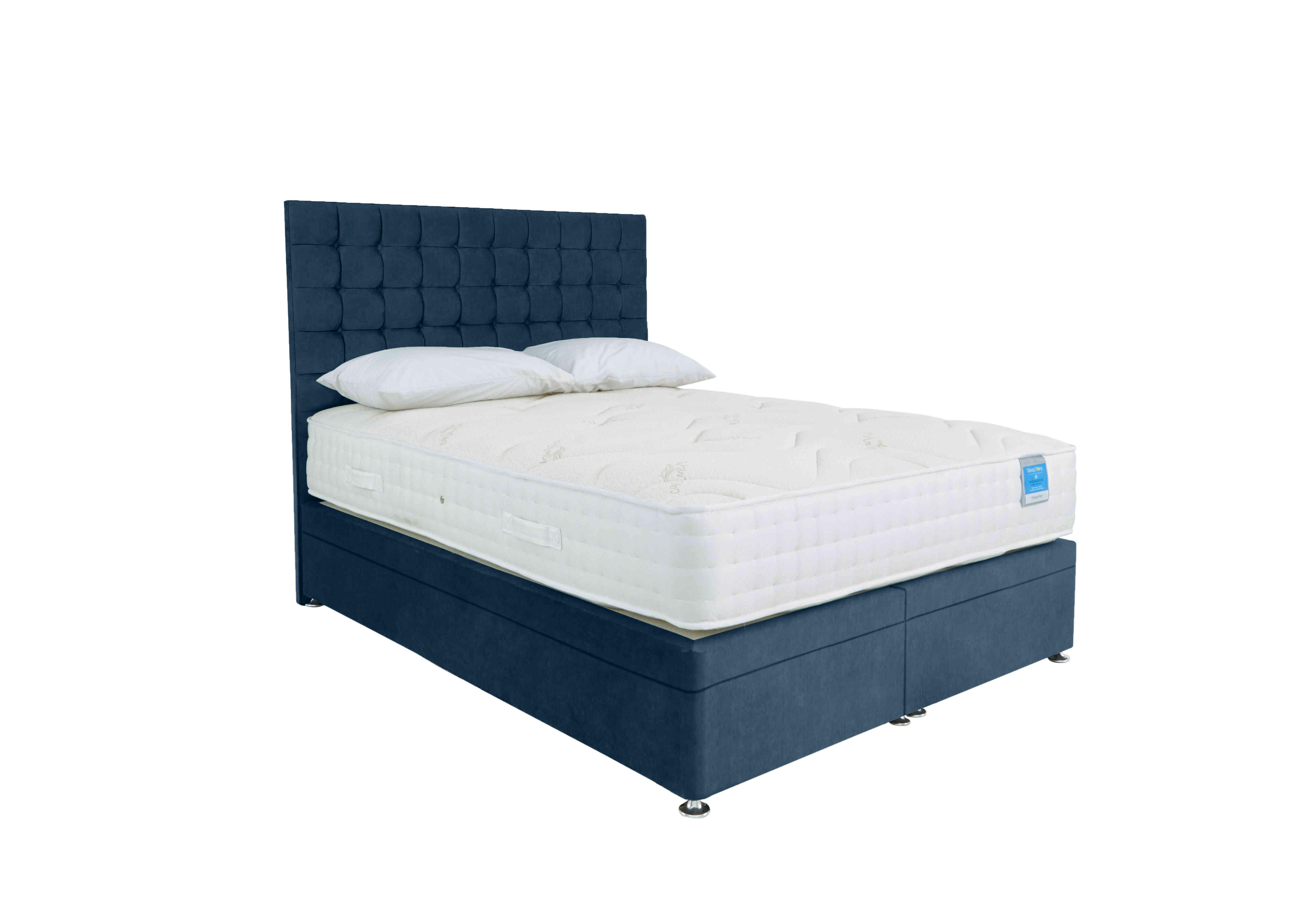 Deluxe Firm Power Ottoman Divan Set in Plain Sapphire on Furniture Village