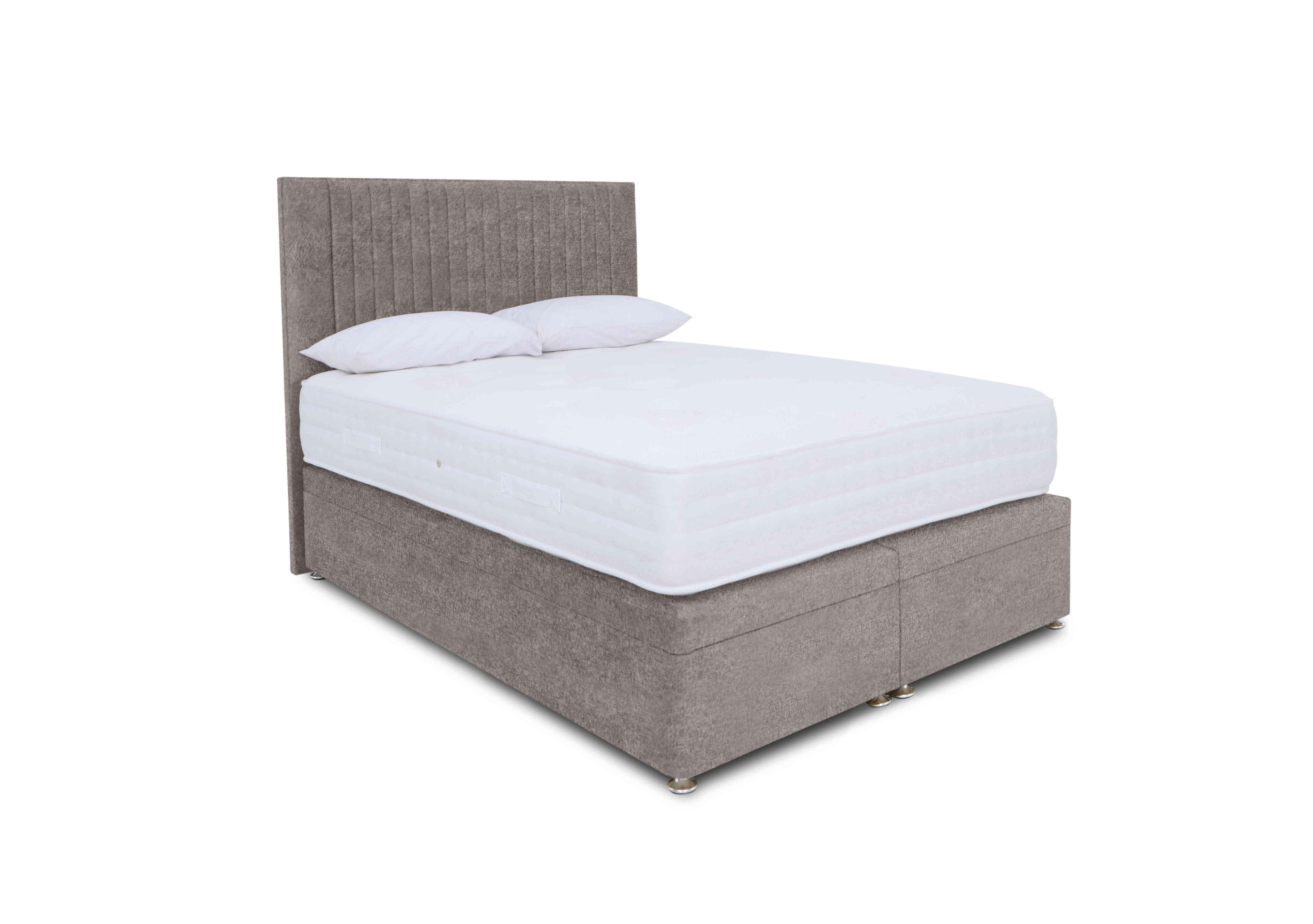 Pocket Luxury Electric End Ottoman Divan Set in Orkney Taupe on Furniture Village