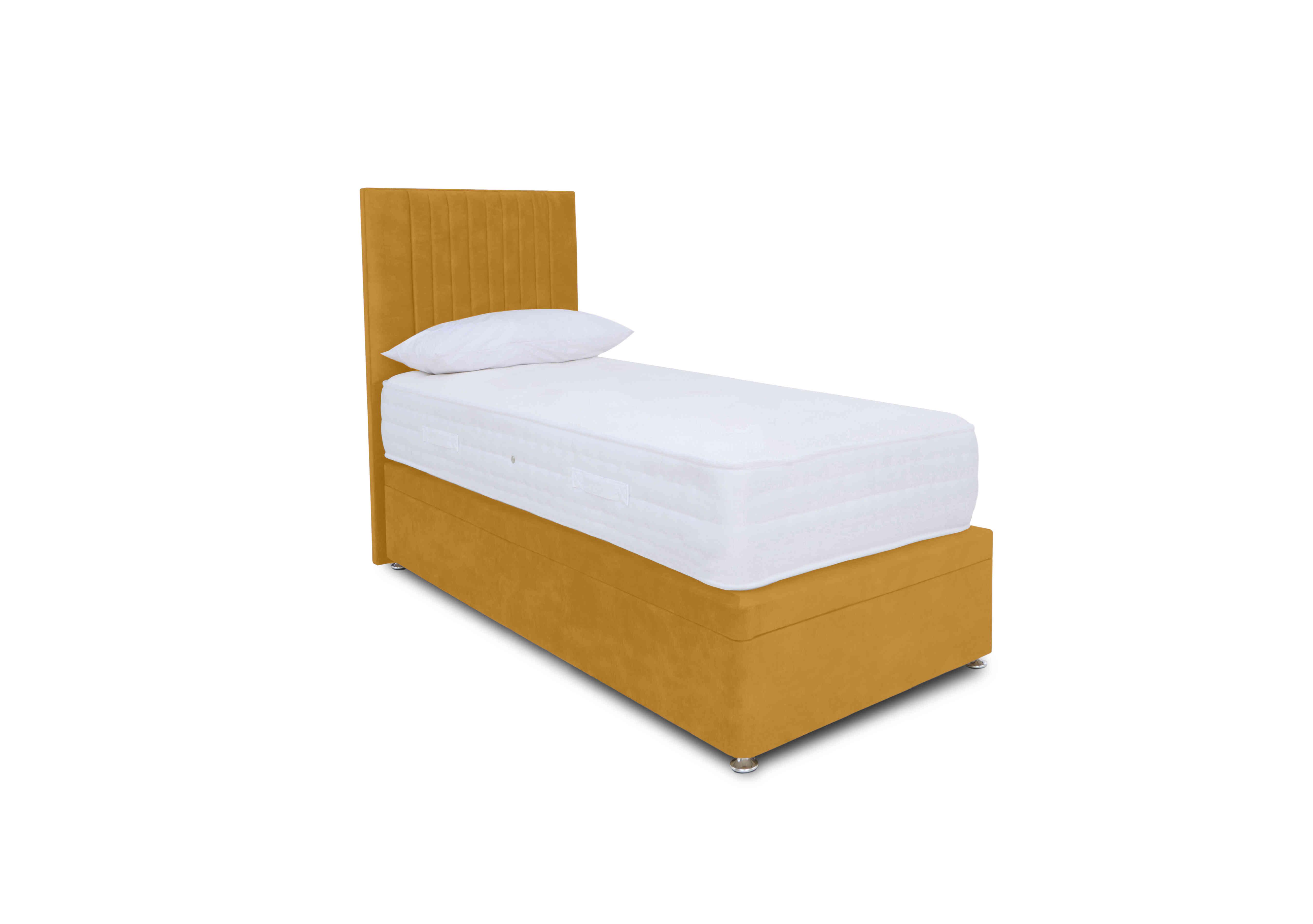 Pocket Luxury Electric End Ottoman Divan Set in Plush Corn on Furniture Village