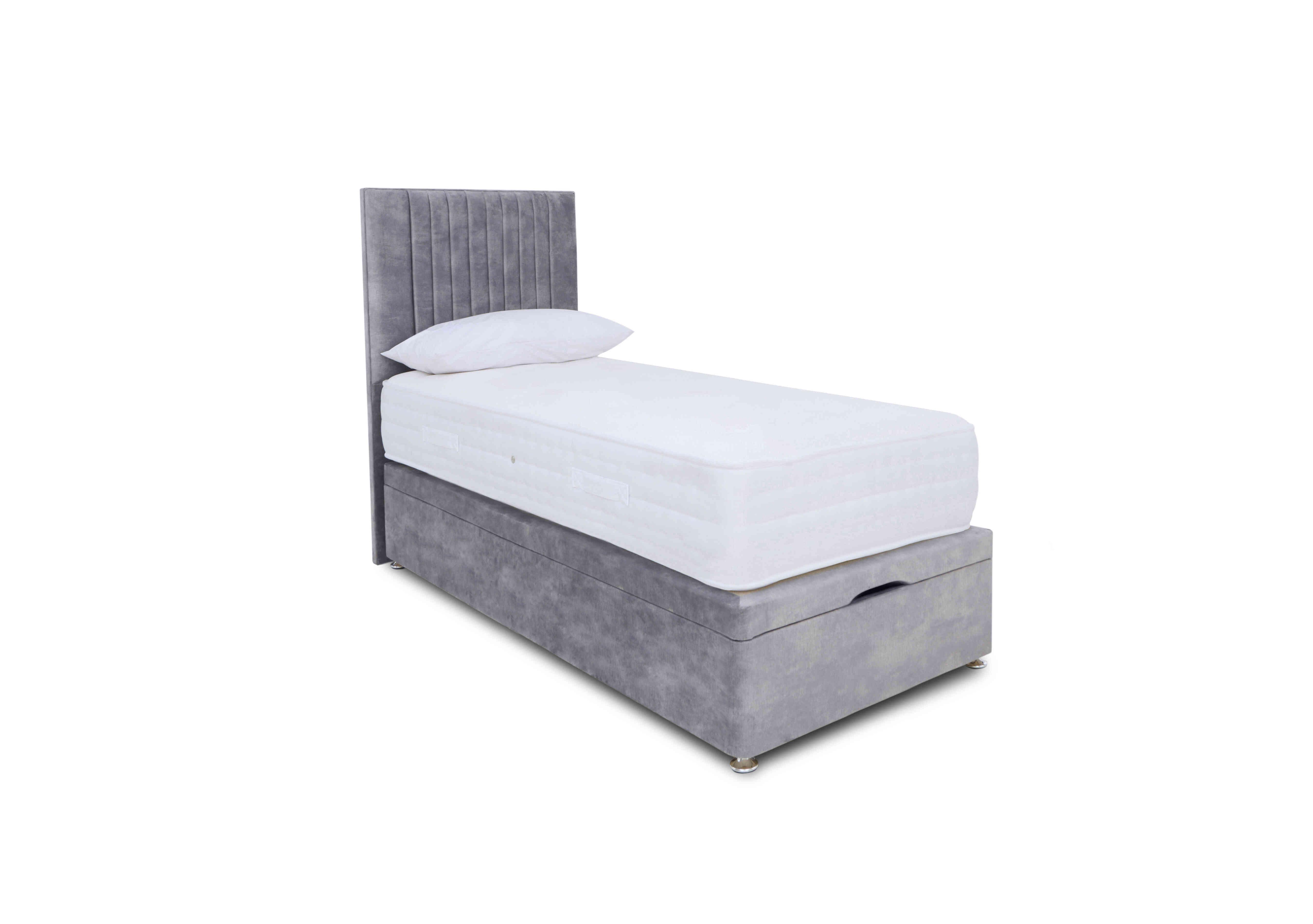 Pocket Luxury Manual End Ottoman Divan Set in Lace Dolphin on Furniture Village