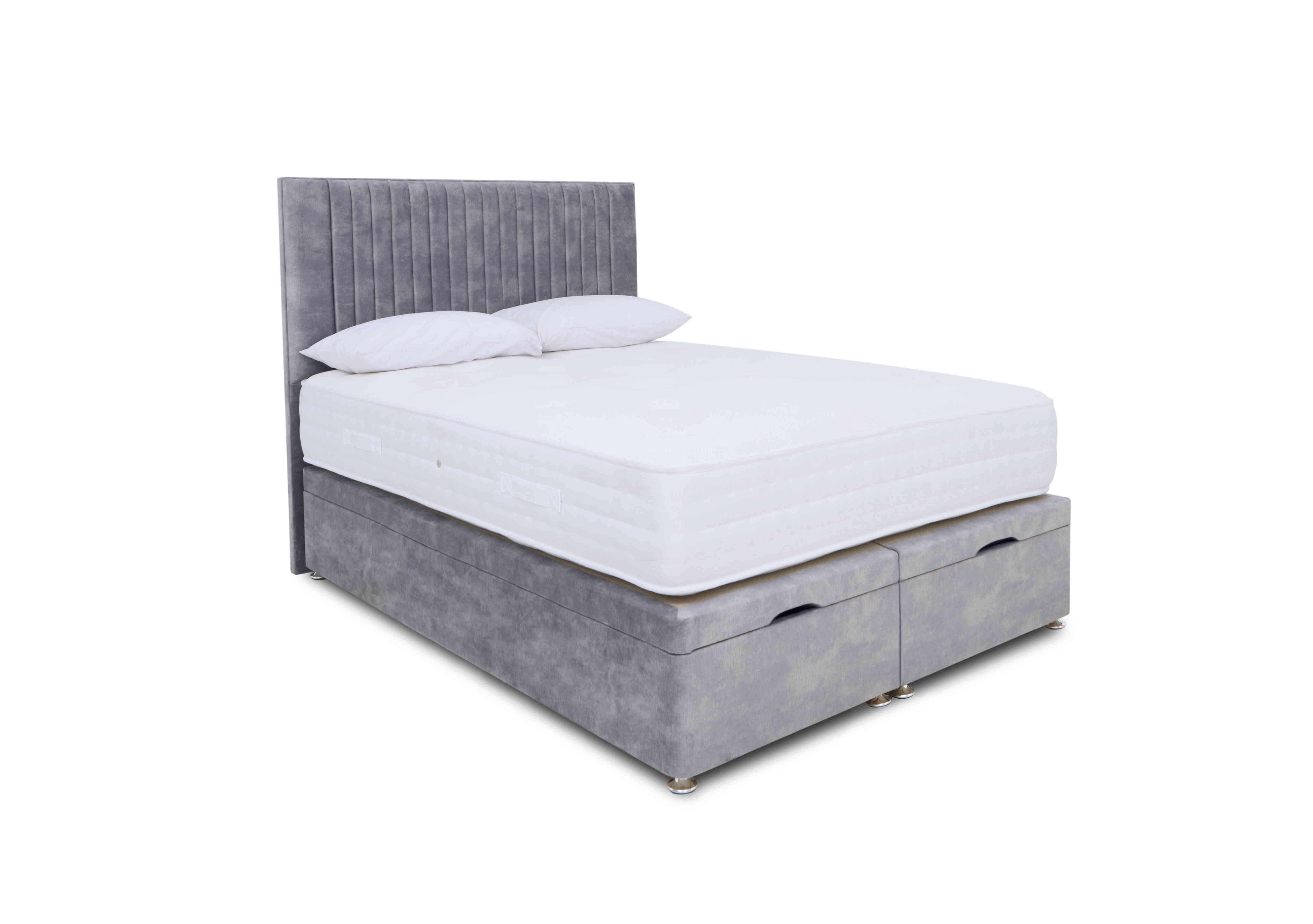 Pocket Luxury Manual End Ottoman Divan Set in Lace Dolphin on Furniture Village