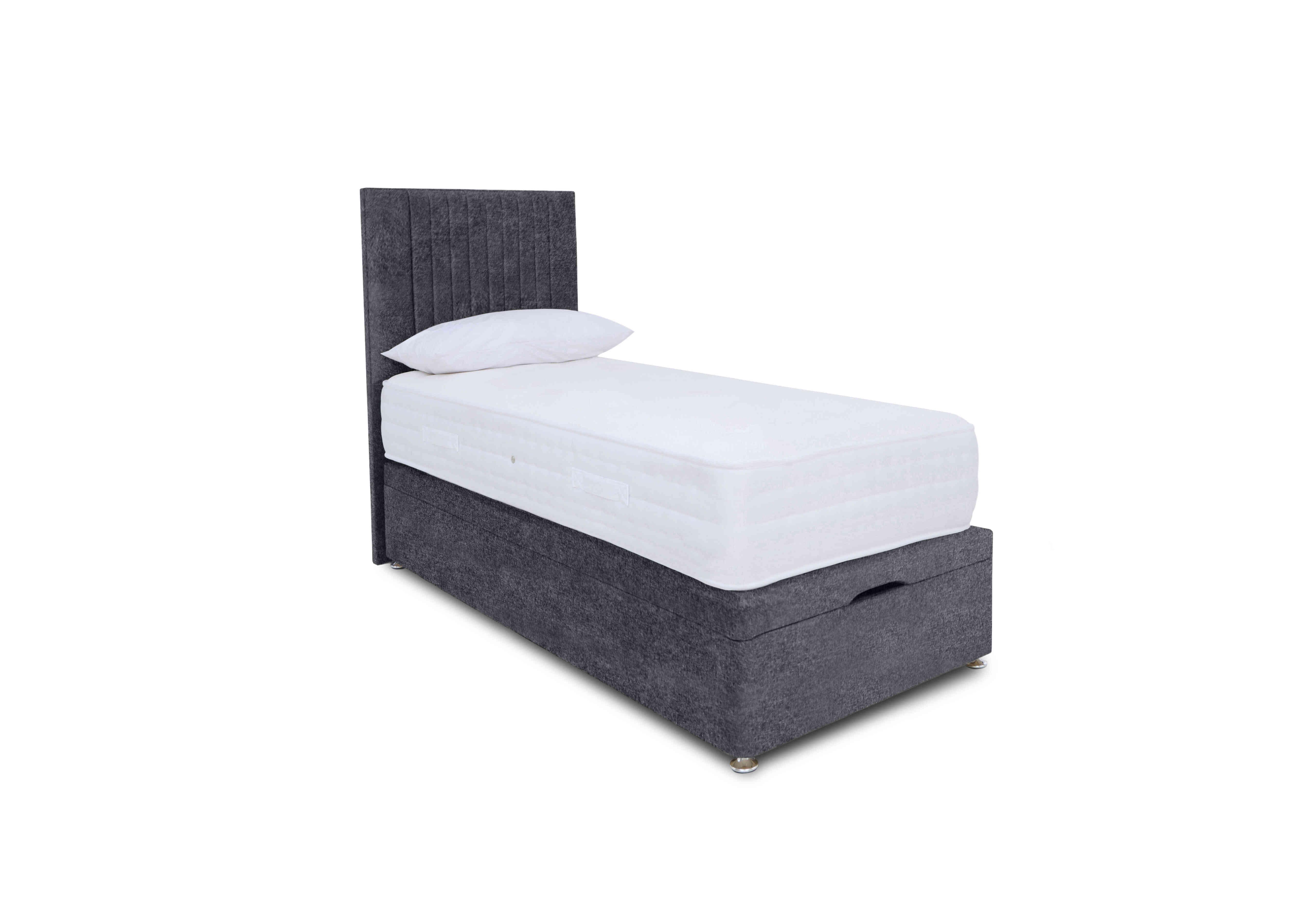 Pocket Luxury Manual End Ottoman Divan Set in Orkney Charcoal on Furniture Village
