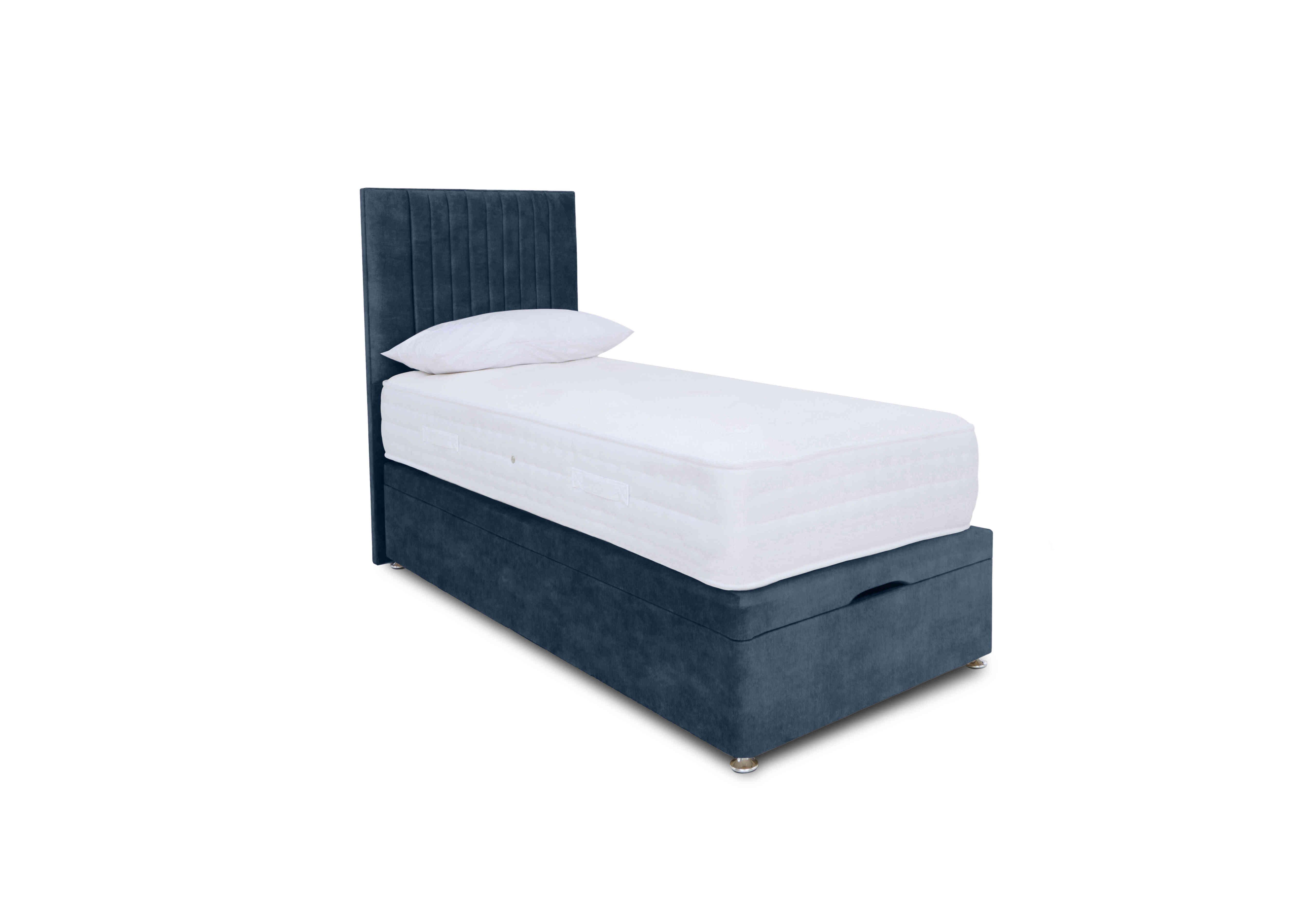 Pocket Luxury Manual End Ottoman Divan Set in Plain Sapphire on Furniture Village