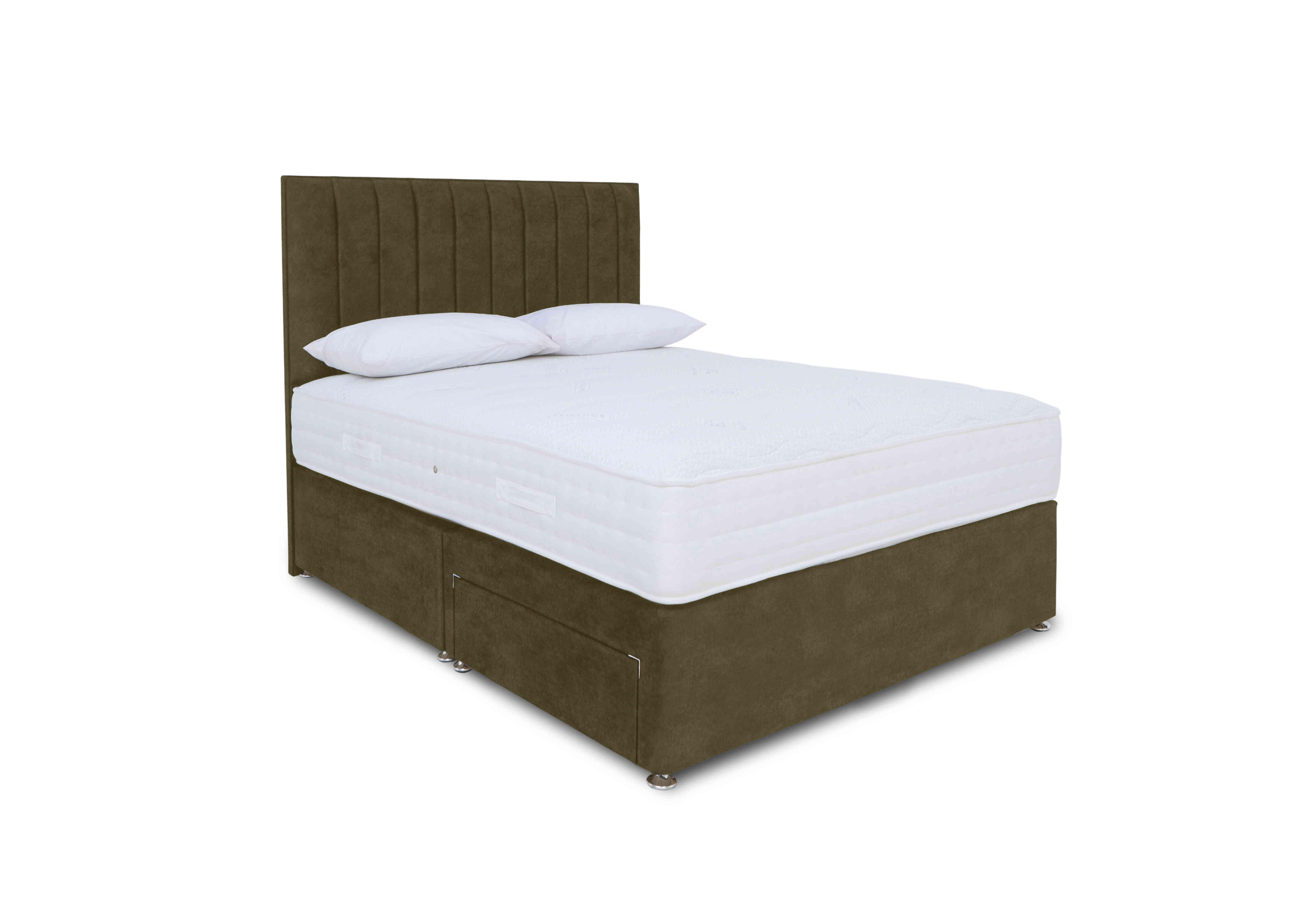 Memory Pocket Divan Set in Milan Khaki on Furniture Village