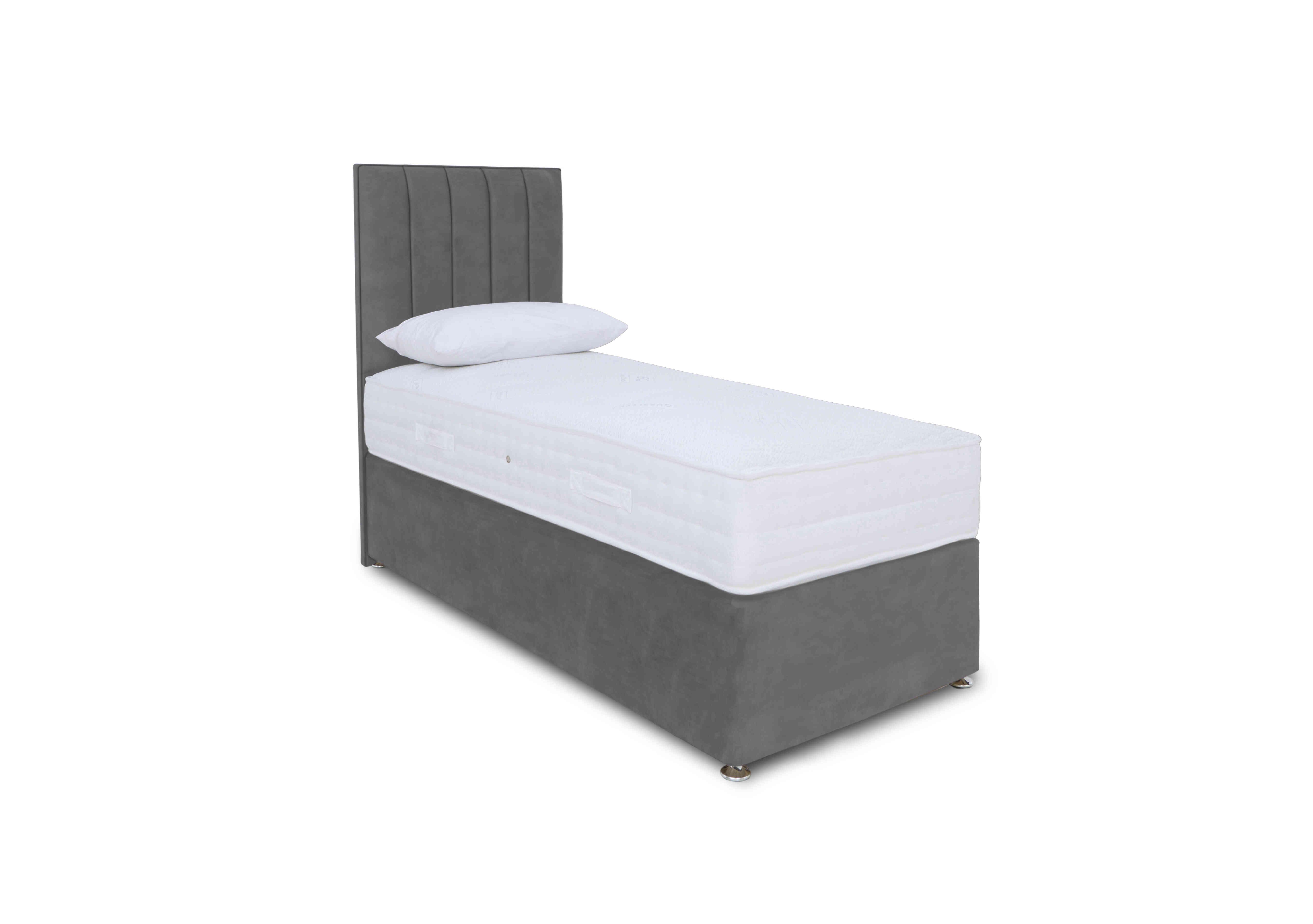 Memory Pocket Divan Set in Plush Arctic Grey on Furniture Village