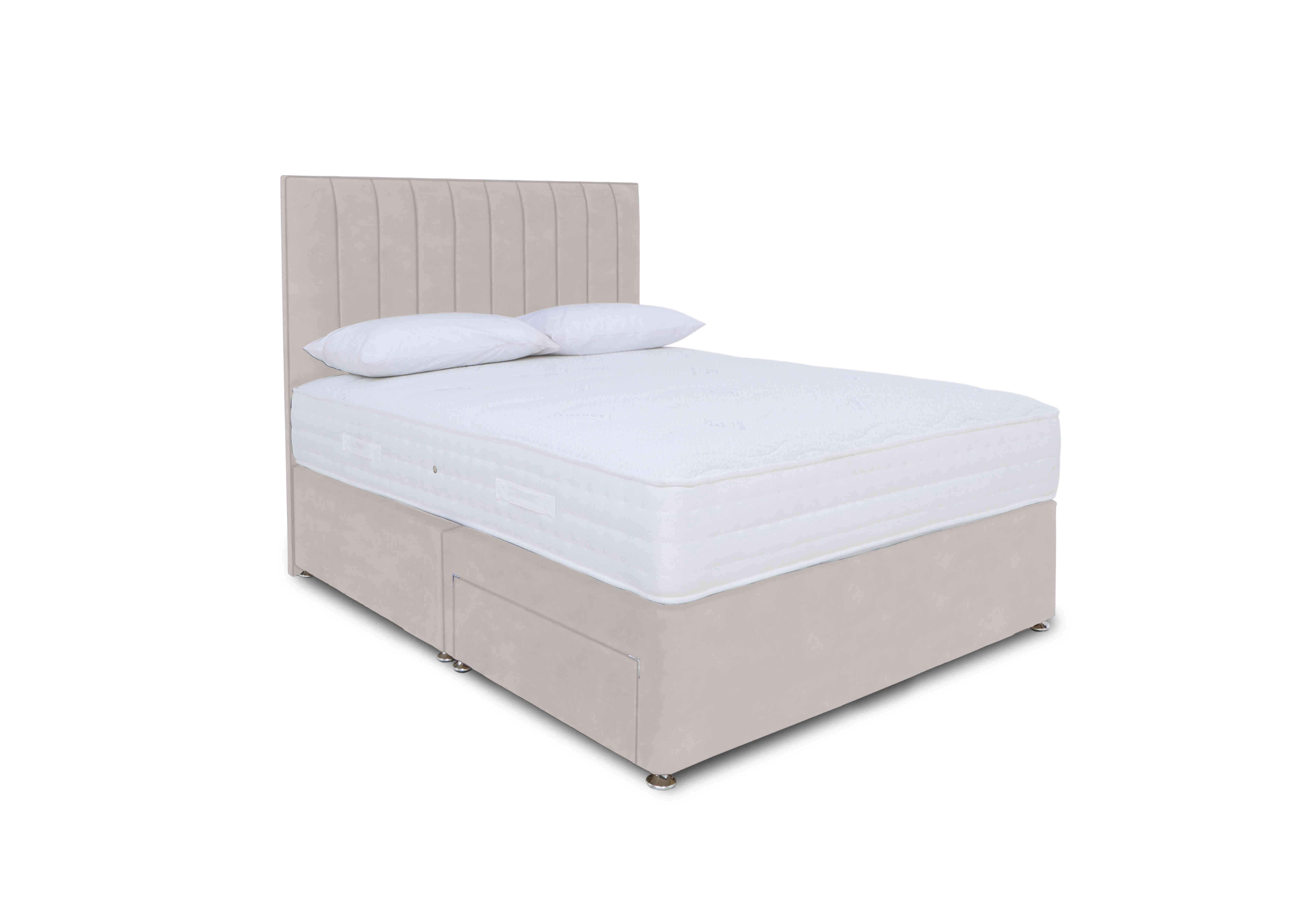 Memory Pocket Divan Set in Plush Argent on Furniture Village
