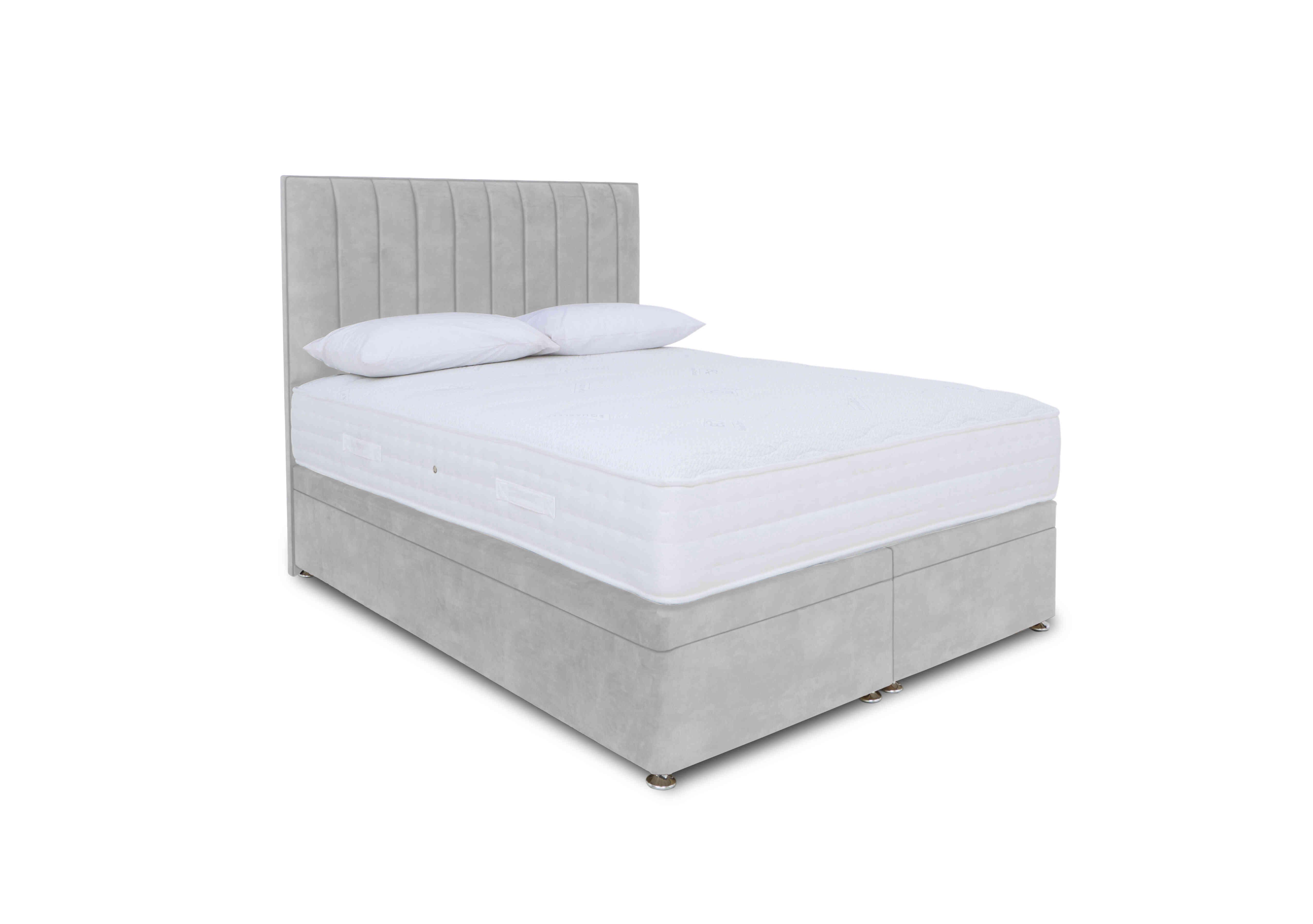 Memory Pocket Electric End Ottoman Divan Set in Lace Dolphin on Furniture Village
