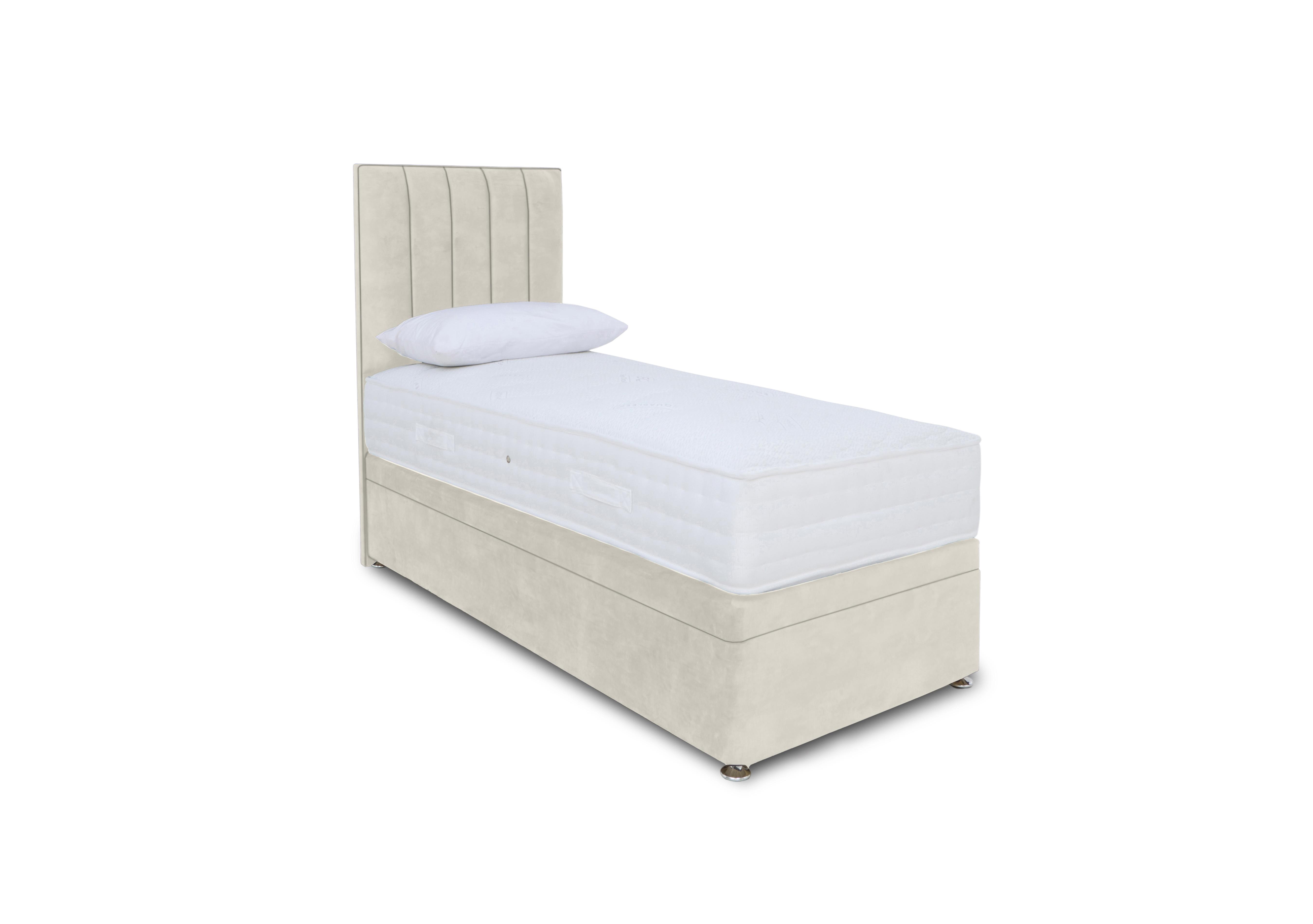 Memory Pocket Electric End Ottoman Divan Set in Lace Ivory on Furniture Village