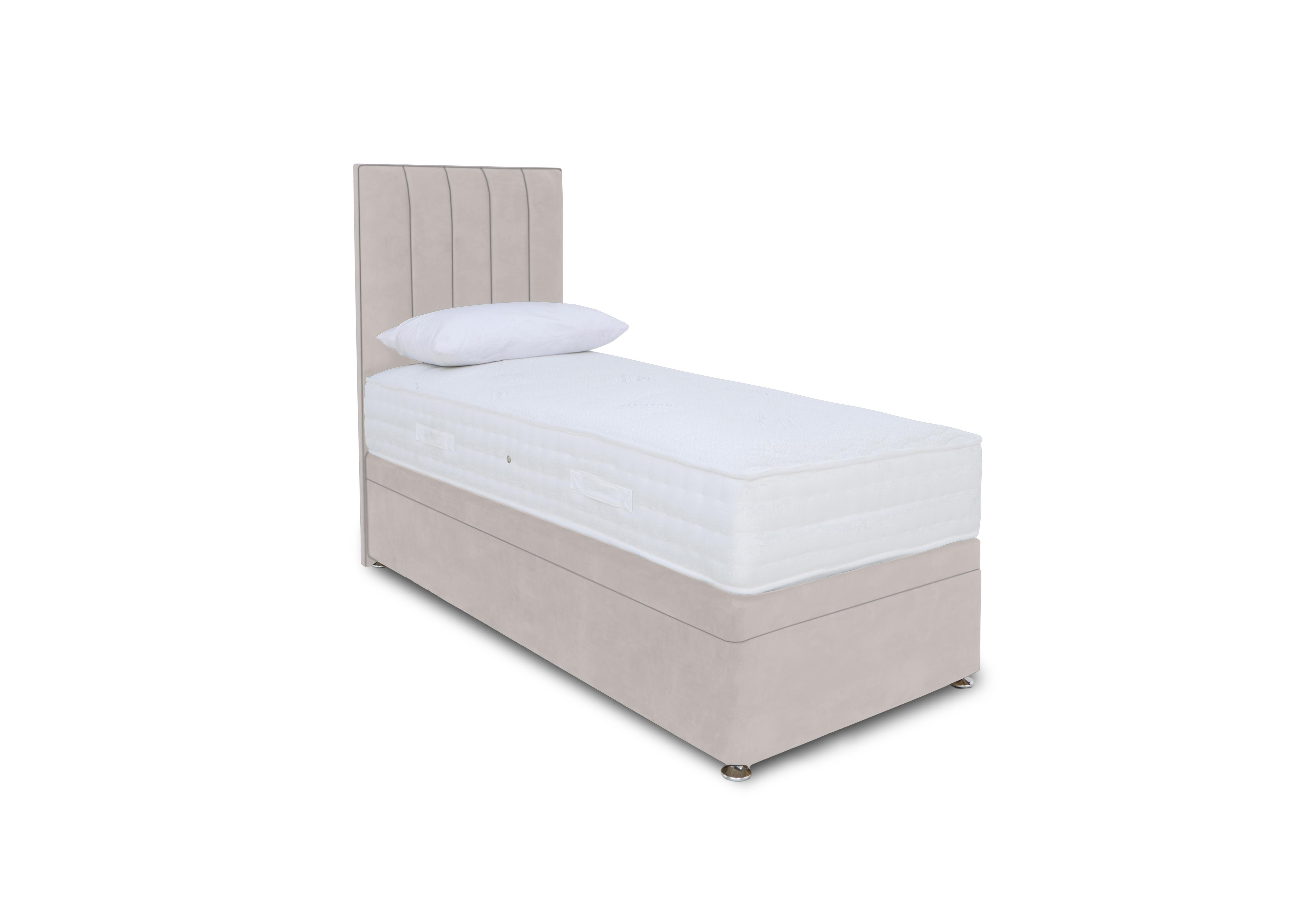 Memory Pocket Electric End Ottoman Divan Set in Plush Argent on Furniture Village