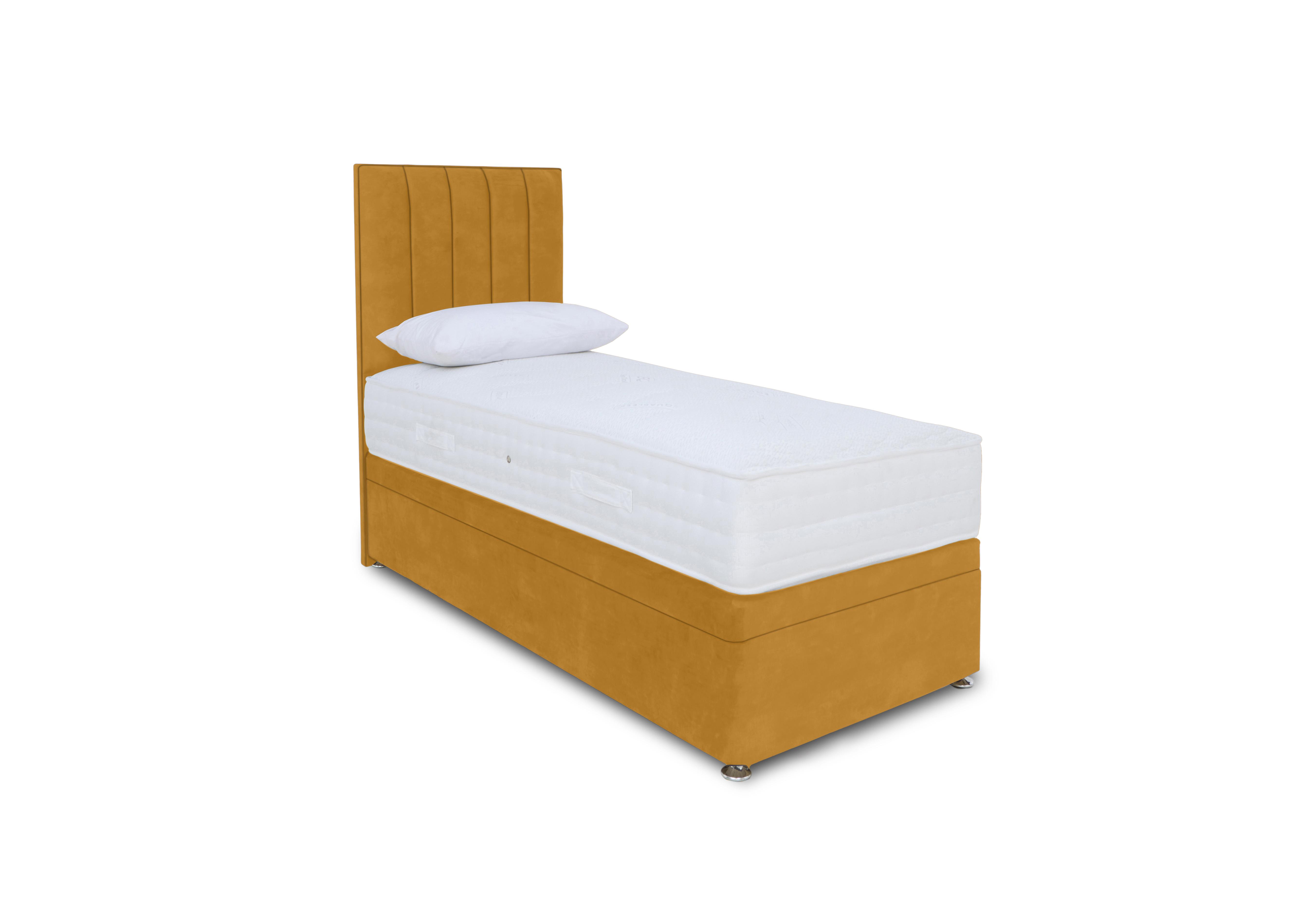 Memory Pocket Electric End Ottoman Divan Set in Plush Corn on Furniture Village