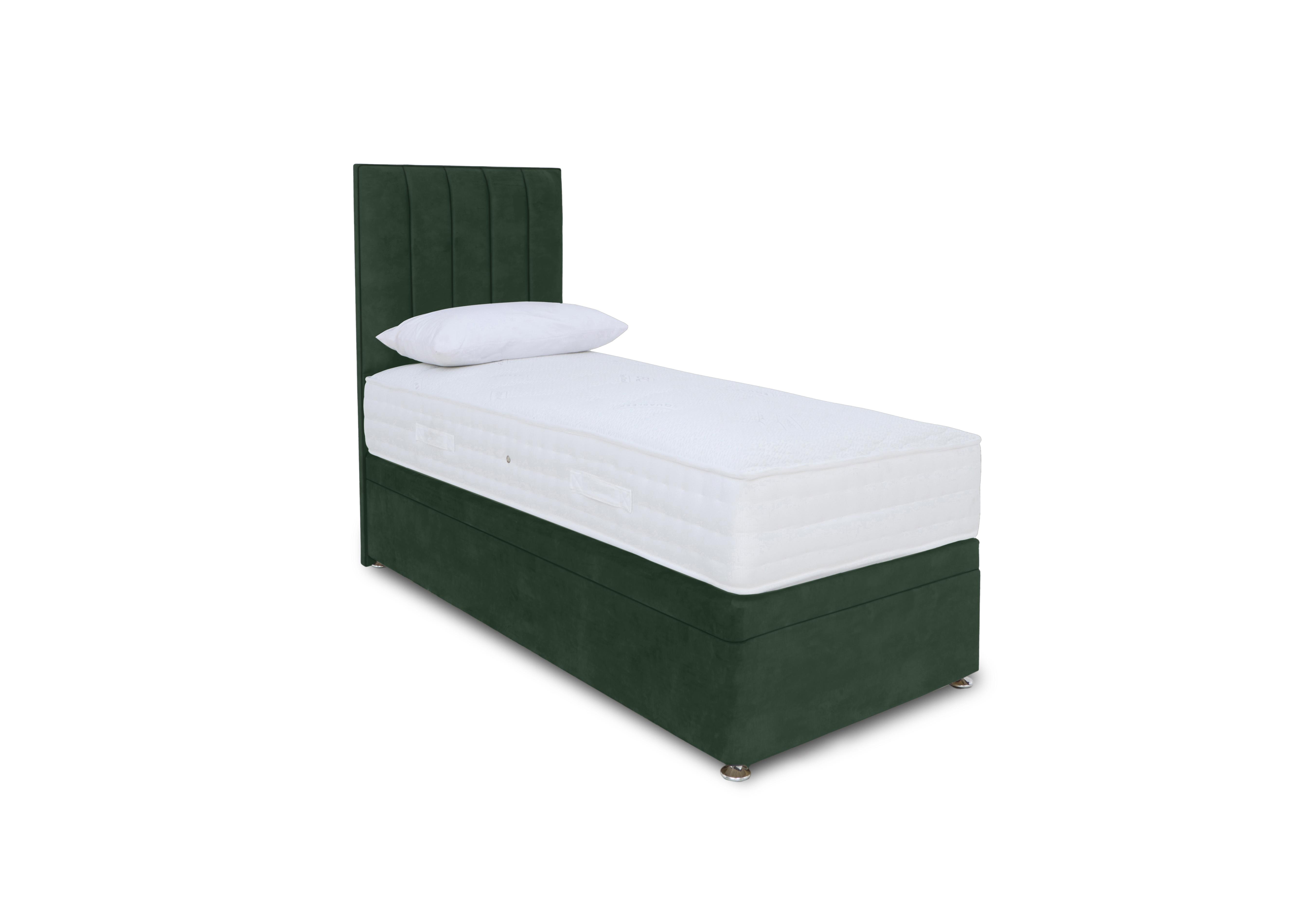 Memory Pocket Electric End Ottoman Divan Set in Plush Emerald on Furniture Village