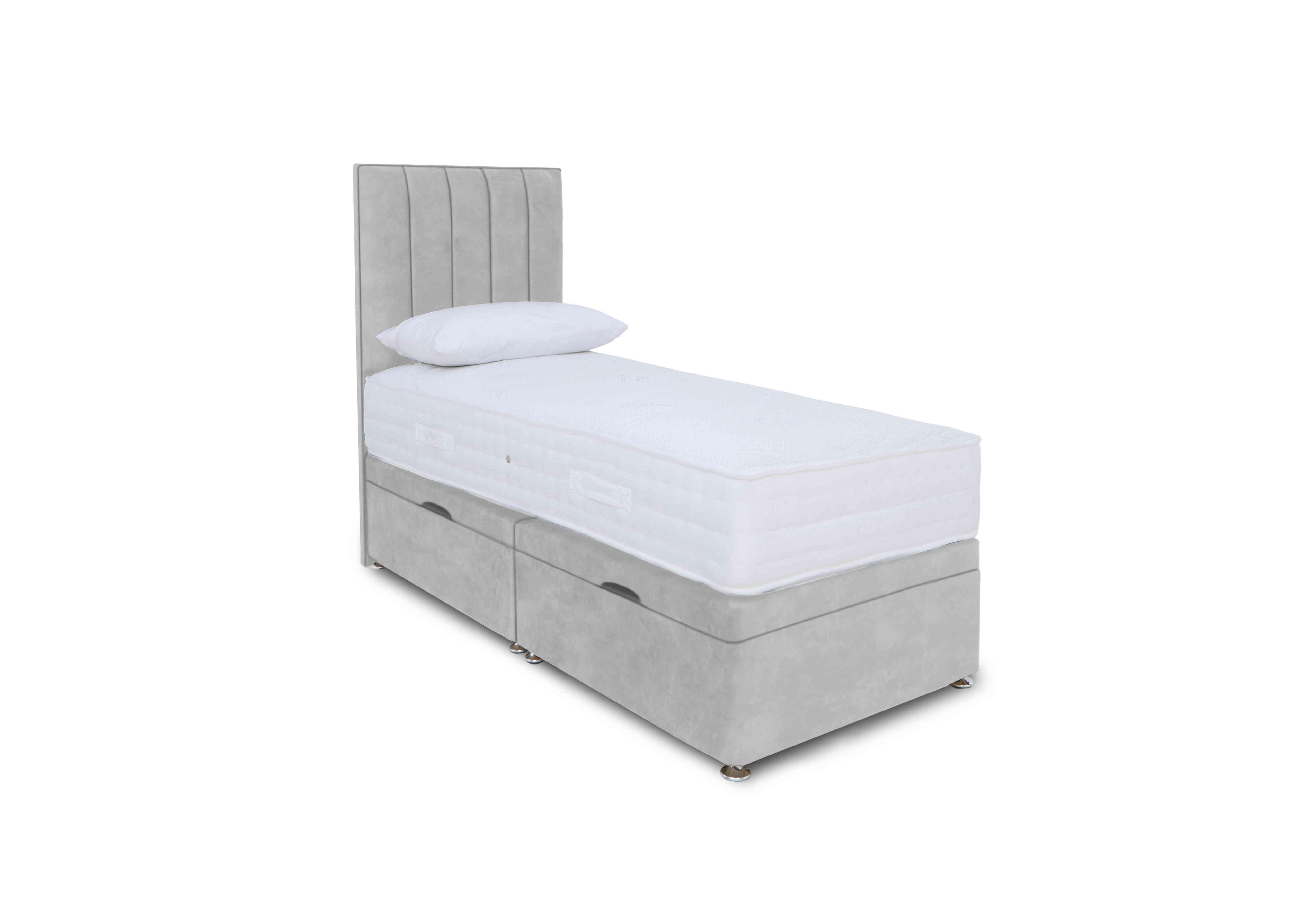 Memory Pocket Manual Side Ottoman Divan Set in Lace Dolphin on Furniture Village