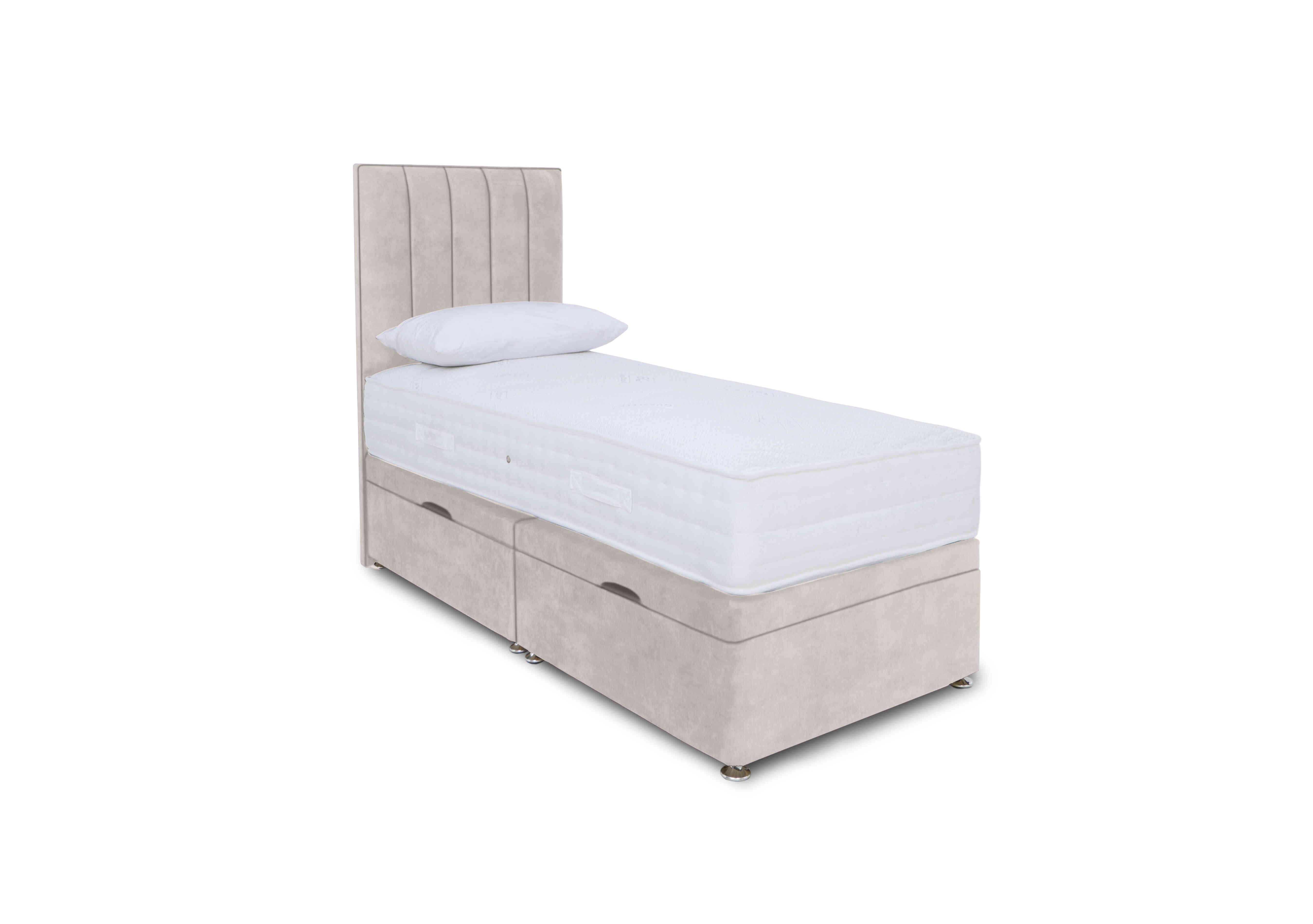 Memory Pocket Manual Side Ottoman Divan Set in Plain Opal on Furniture Village