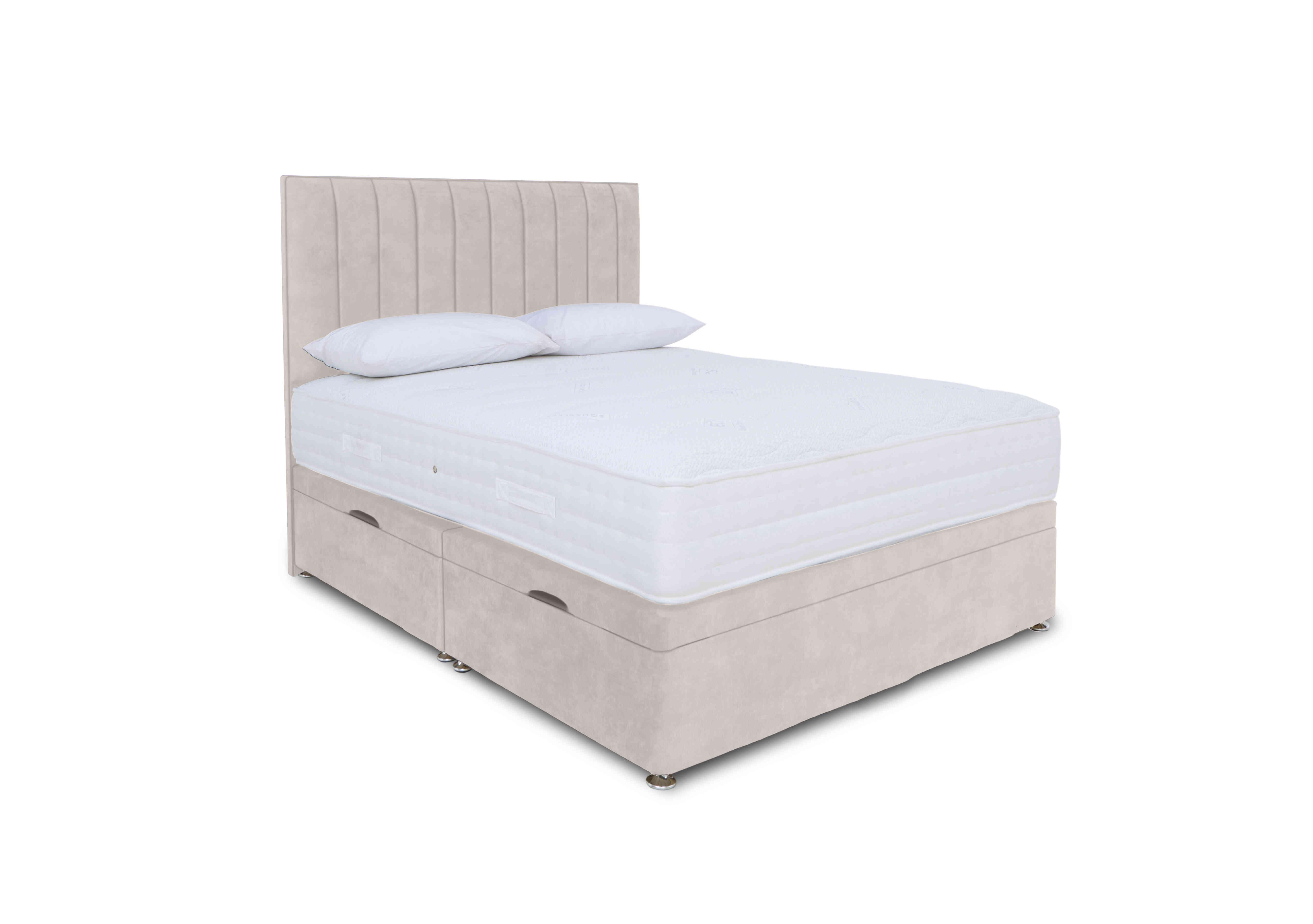 Memory Pocket Manual Side Ottoman Divan Set in Plain Opal on Furniture Village