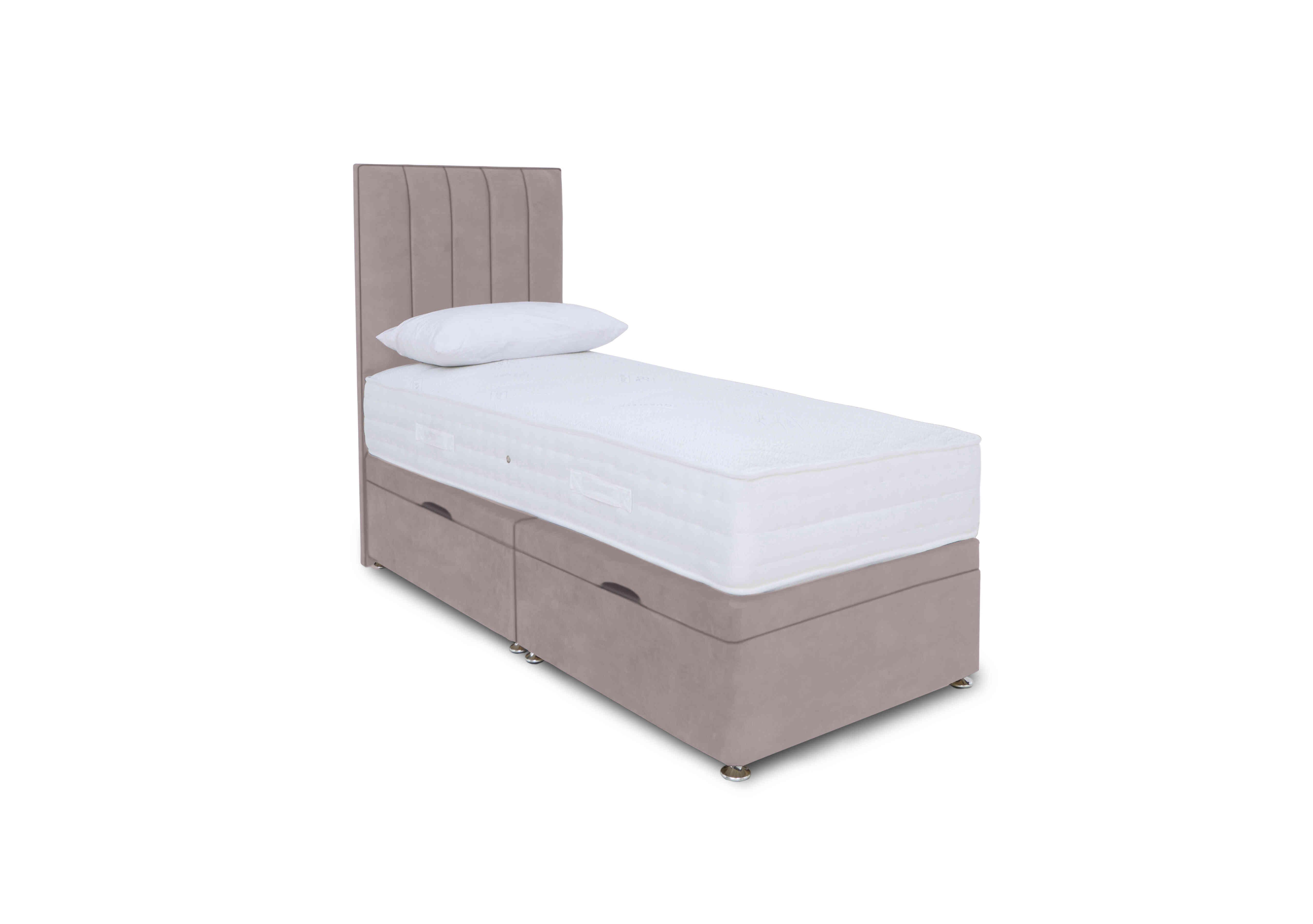 Memory Pocket Manual Side Ottoman Divan Set in Plush Lilac on Furniture Village