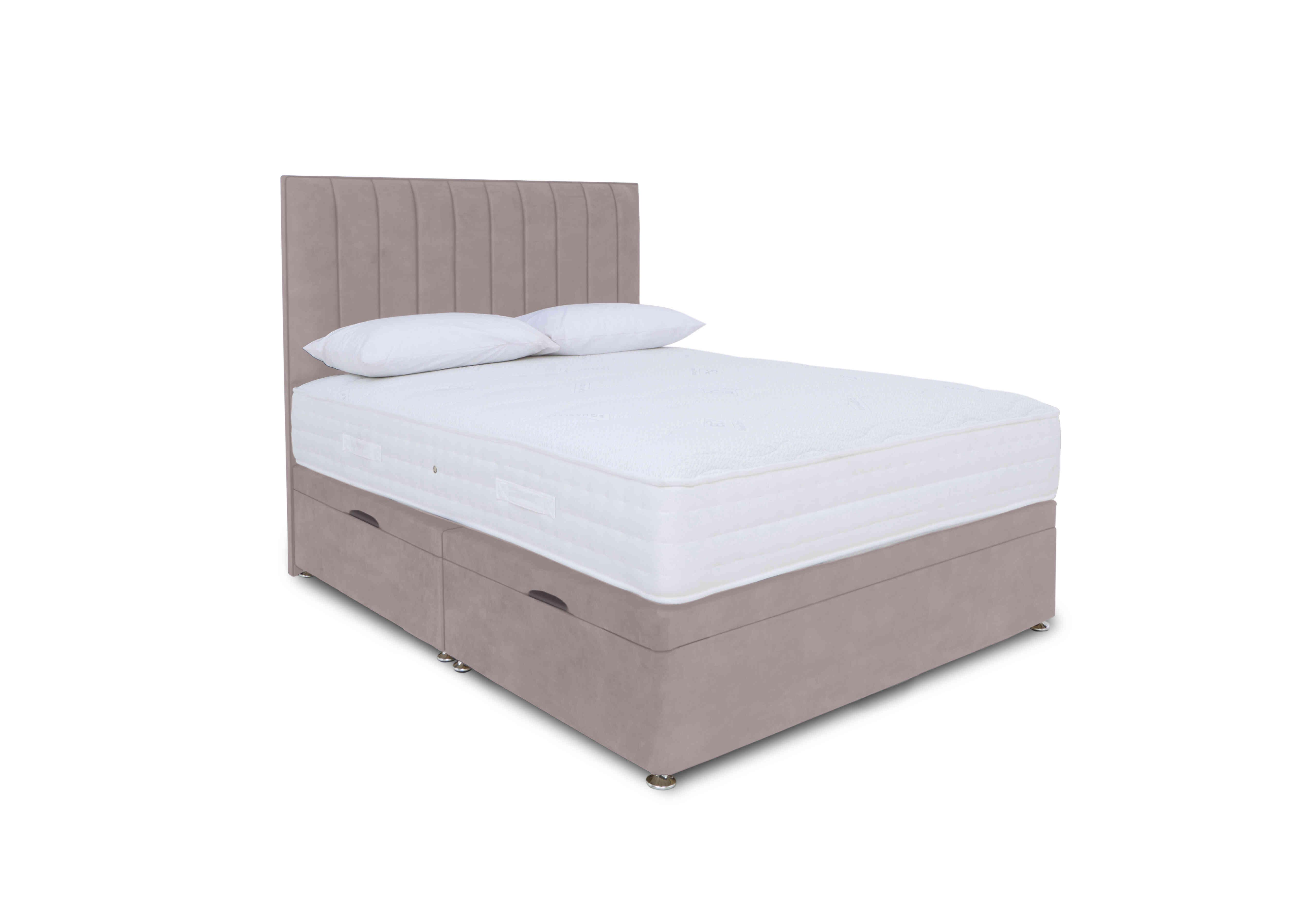 Memory Pocket Manual Side Ottoman Divan Set in Plush Lilac on Furniture Village