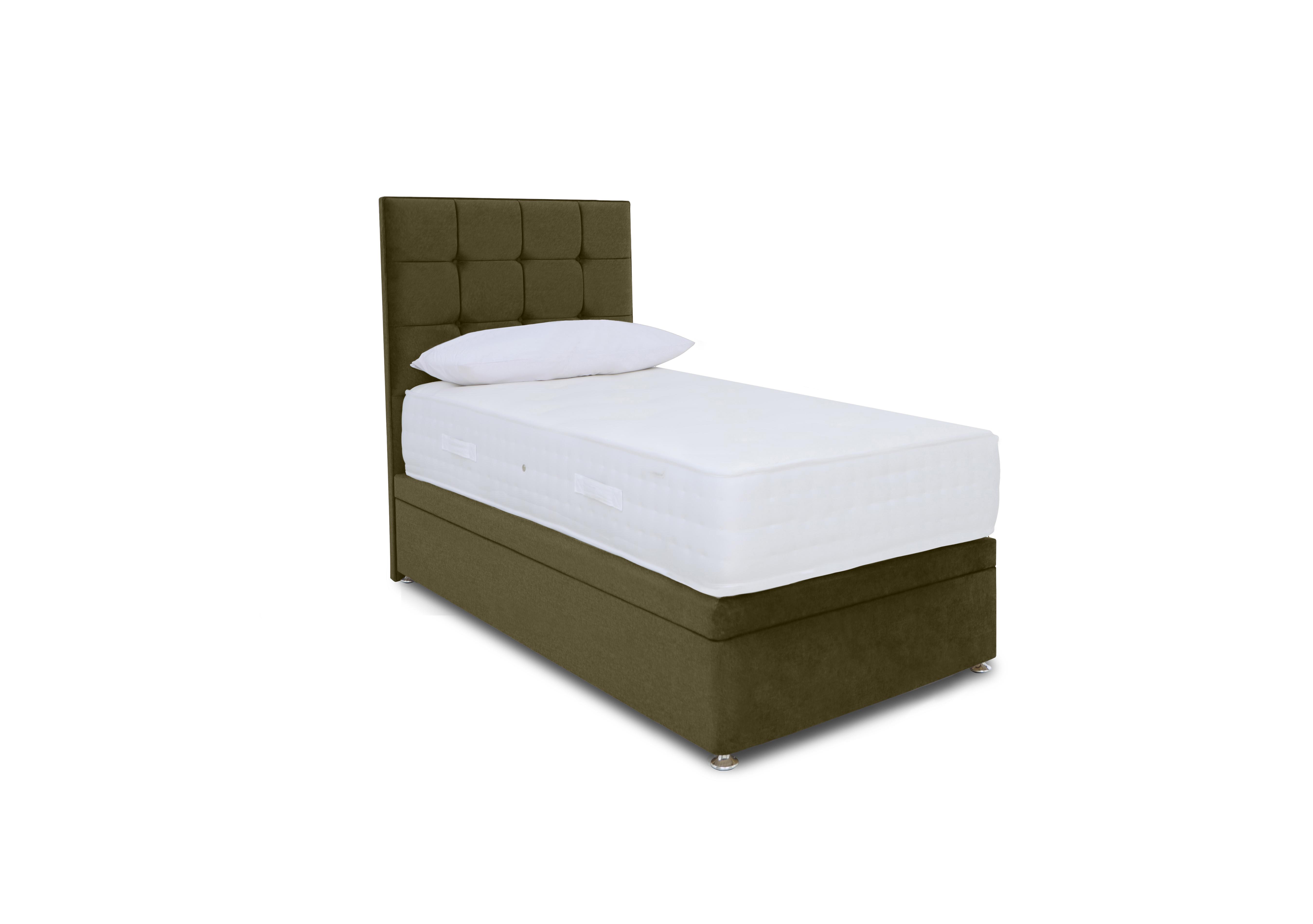 Ortho 2000 Electric End Ottoman Divan Set in Milan Khaki on Furniture Village