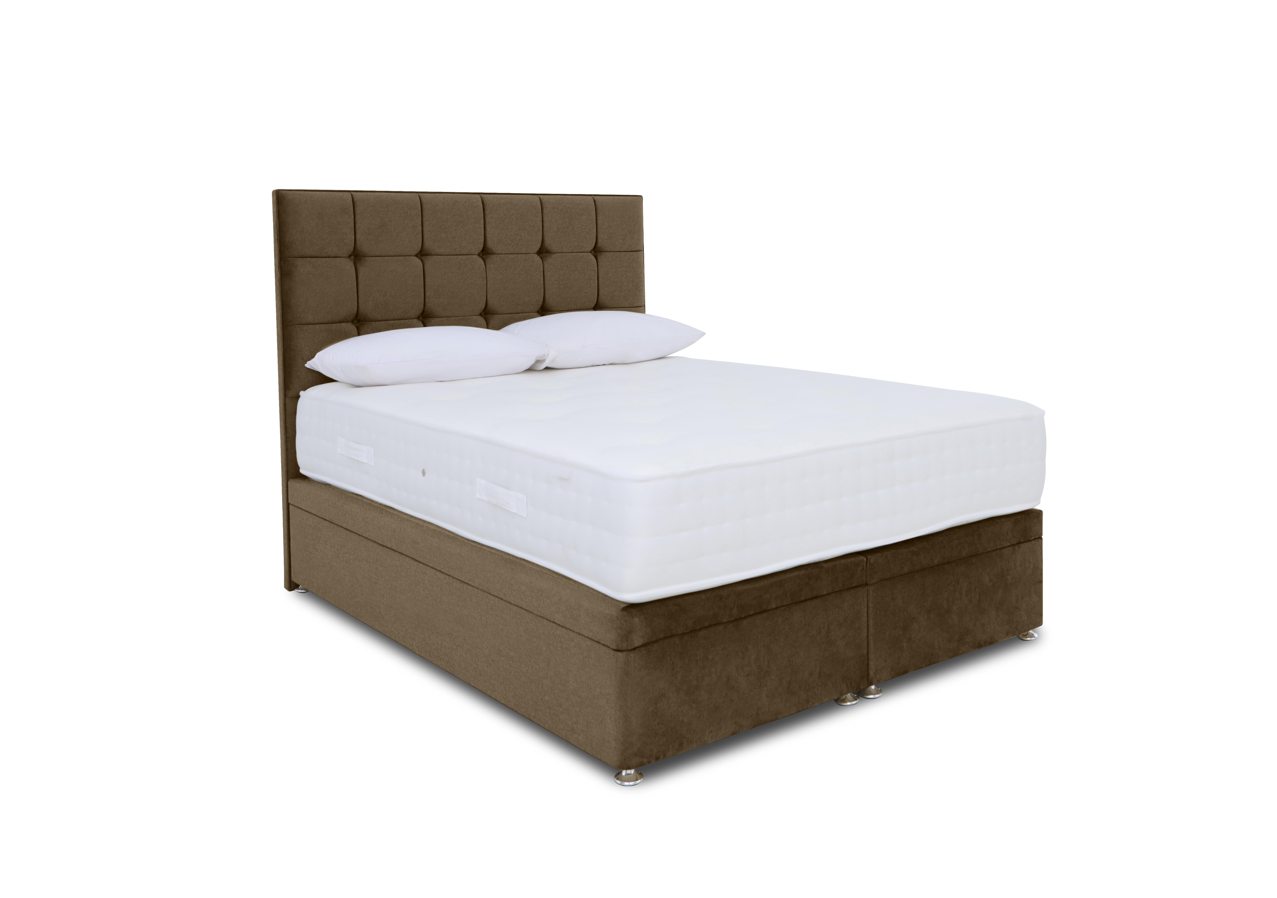 Ortho 2000 Electric End Ottoman Divan Set in Milan Mocha on Furniture Village