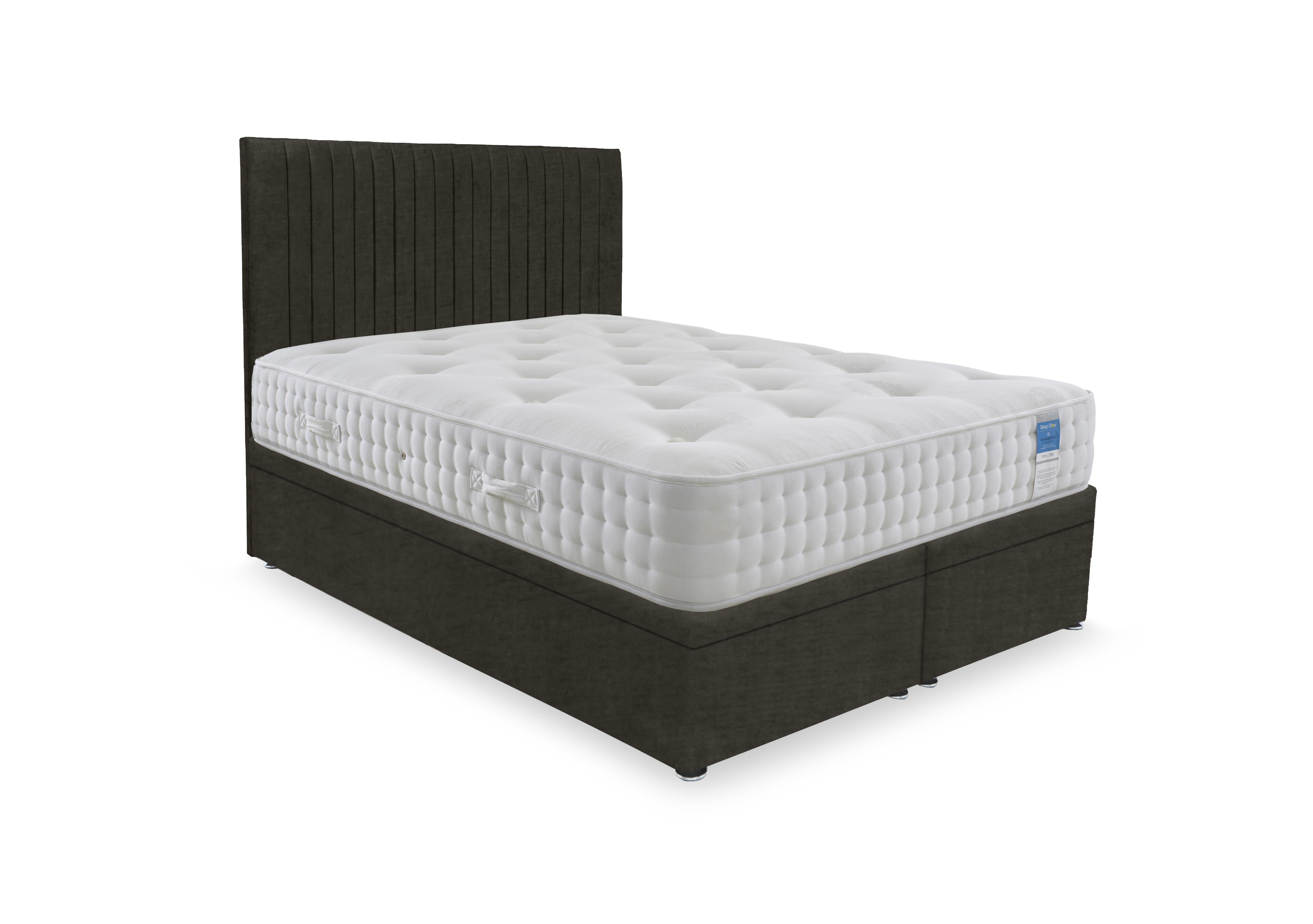 Ortho 2000 Electric End Ottoman Divan Set in Milan Thunder on Furniture Village