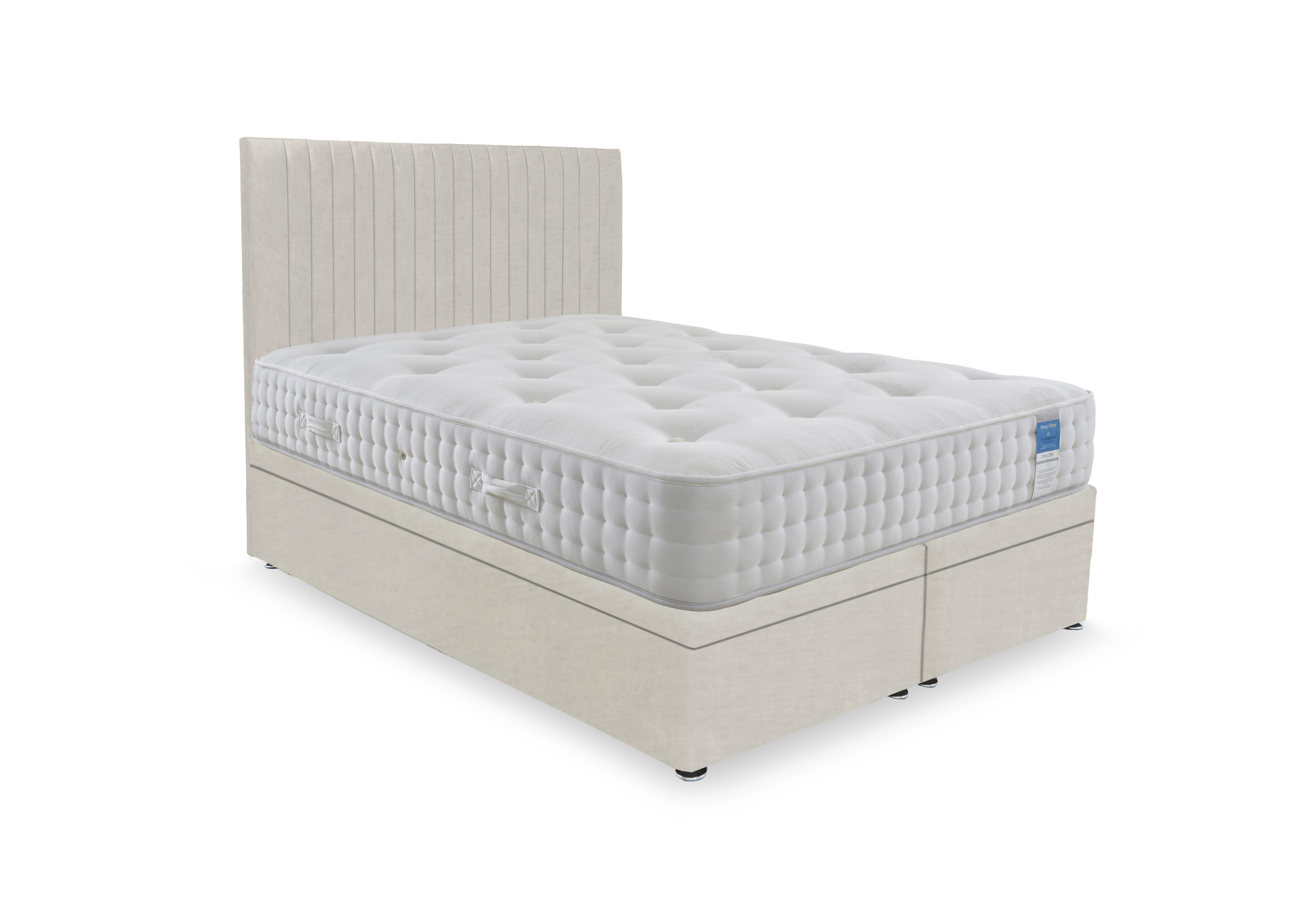 Ortho 2000 Electric End Ottoman Divan Set in Plush Ecru on Furniture Village