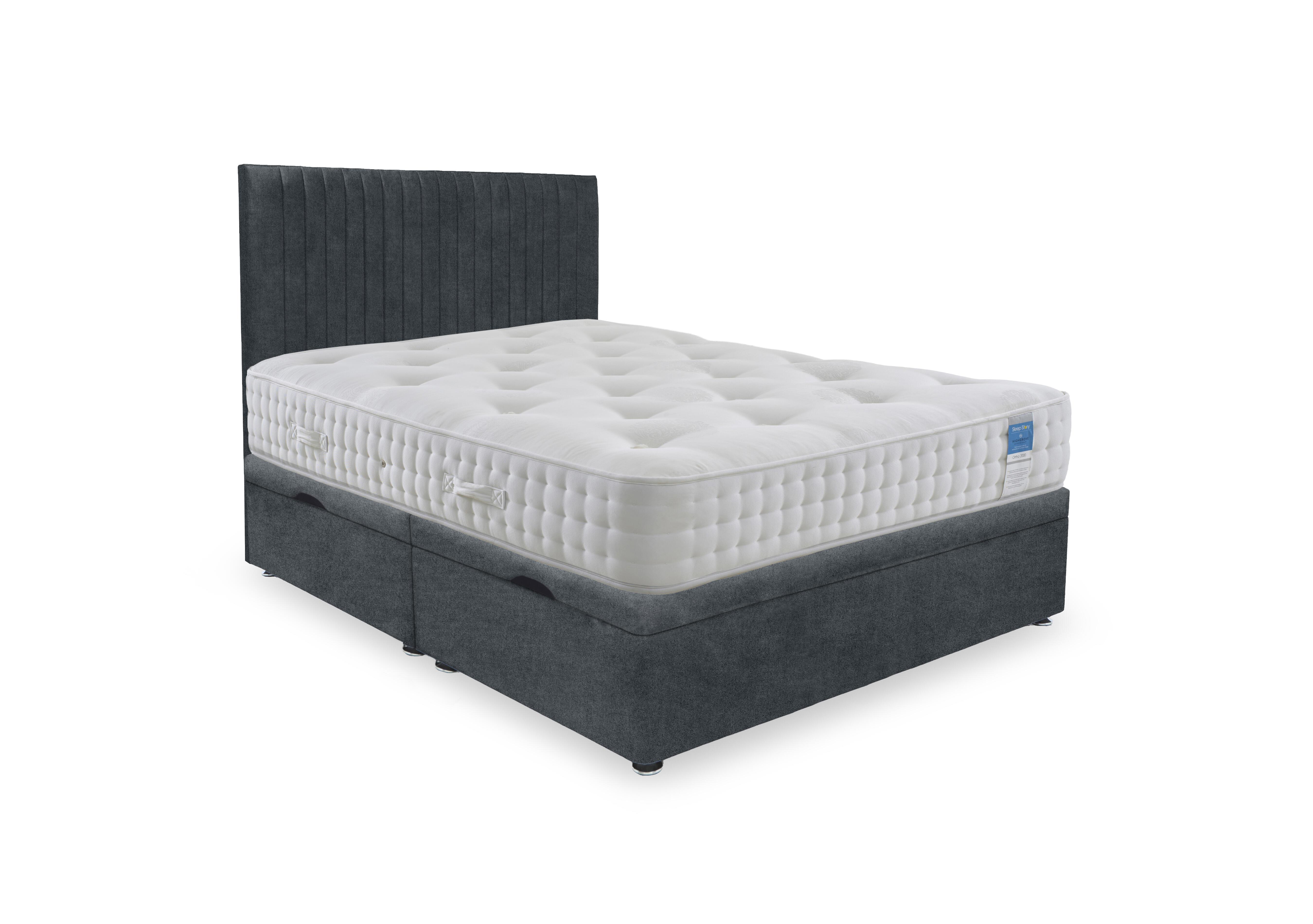 Ortho 2000 Manual Side Ottoman Divan Set in Plain Onyx on Furniture Village