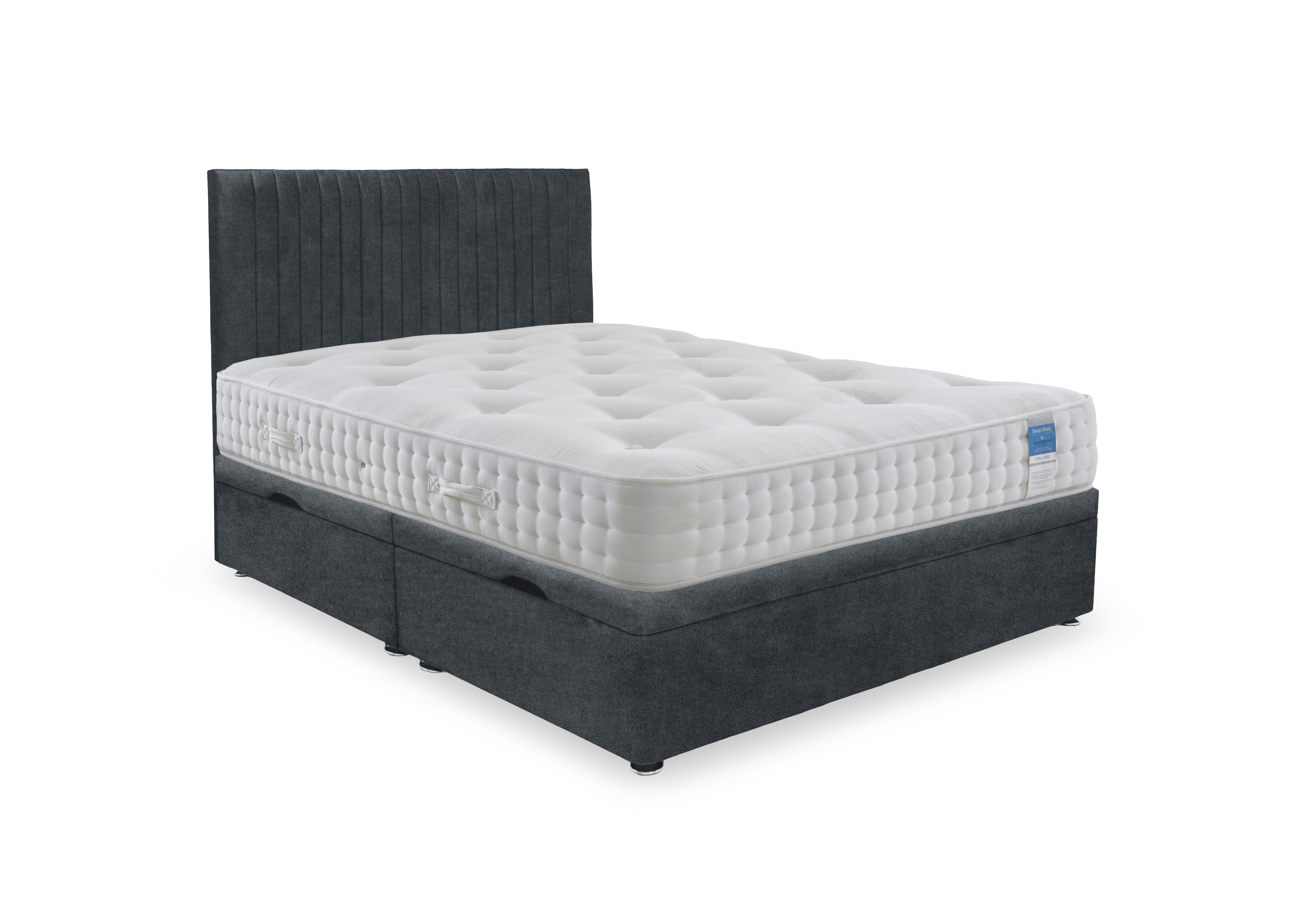 Ortho 2000 Manual Side Ottoman Divan Set in Plain Onyx on Furniture Village