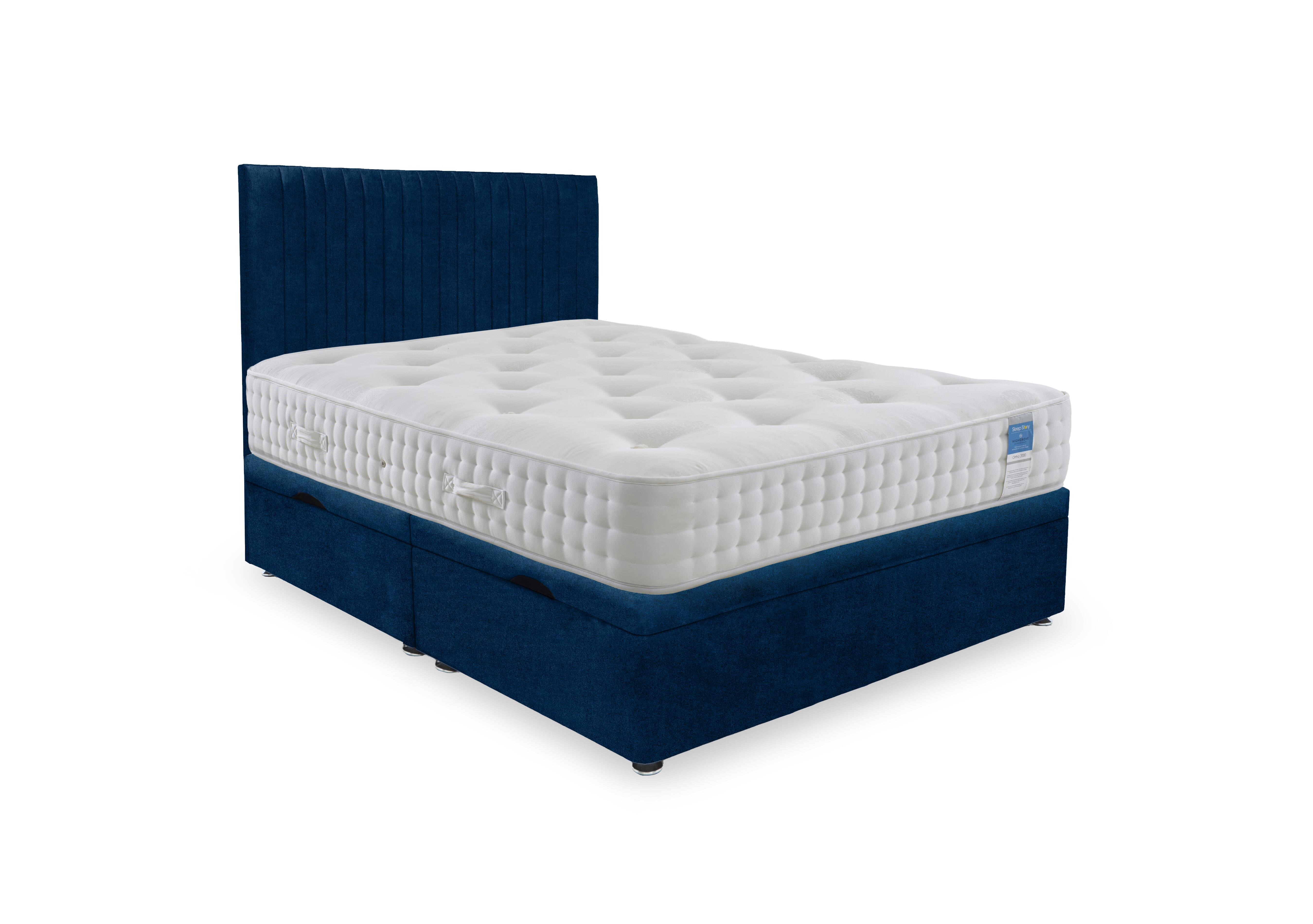Ortho 2000 Manual Side Ottoman Divan Set in Plain Sapphire on Furniture Village