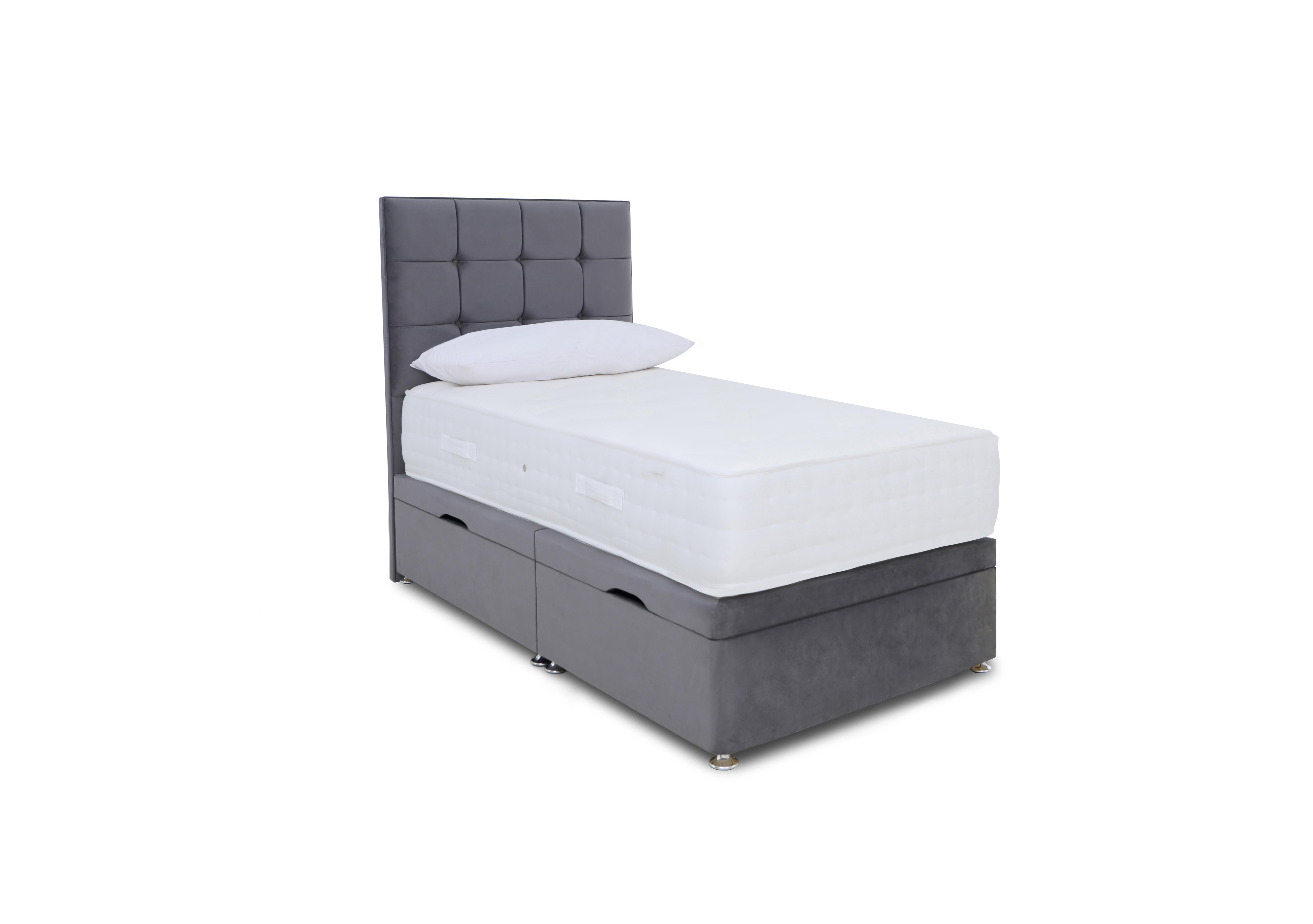 Ortho 2000 Manual Side Ottoman Divan Set in Plush Arctic Grey on Furniture Village