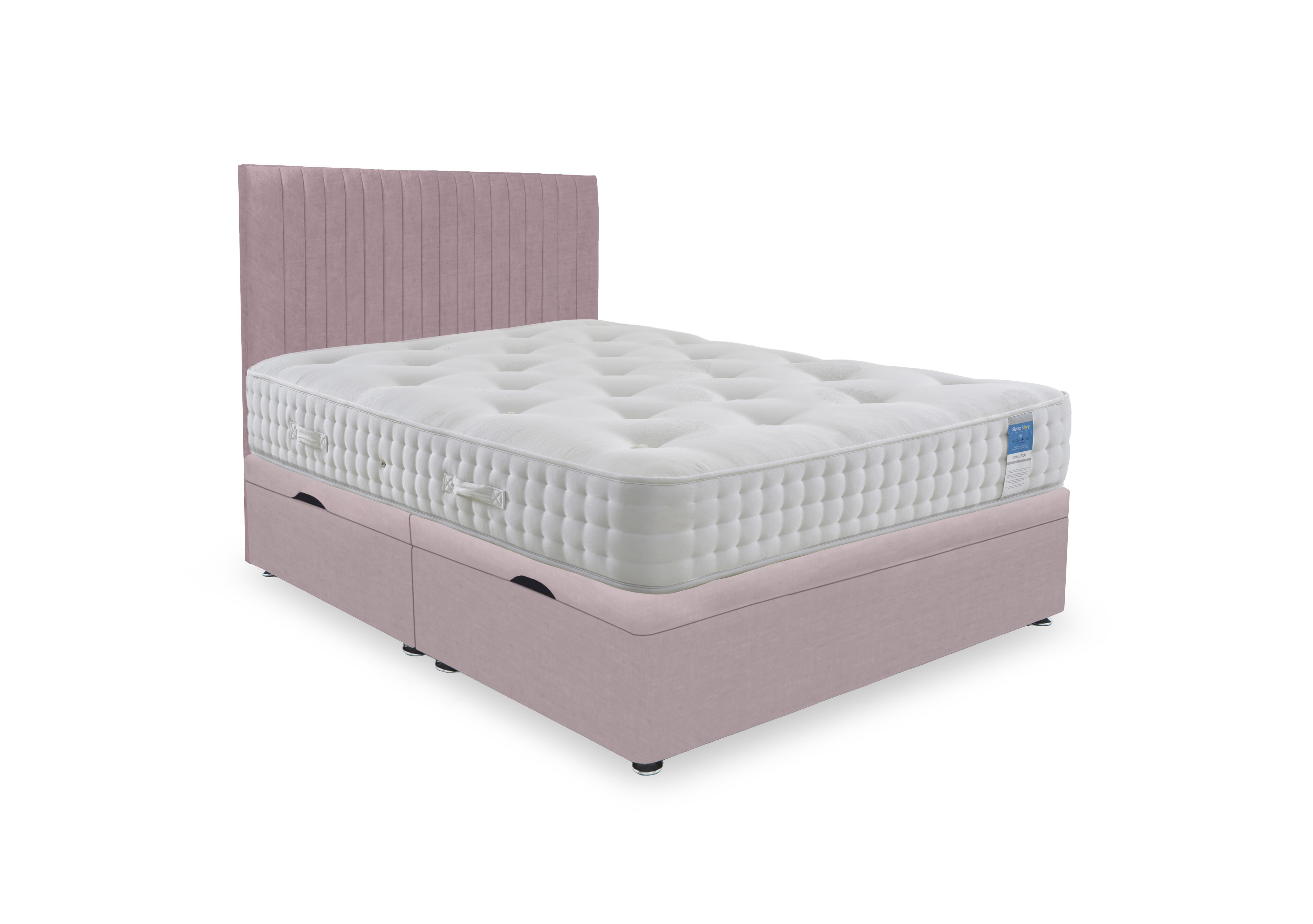 Ortho 2000 Manual Side Ottoman Divan Set in Plush Lilac on Furniture Village