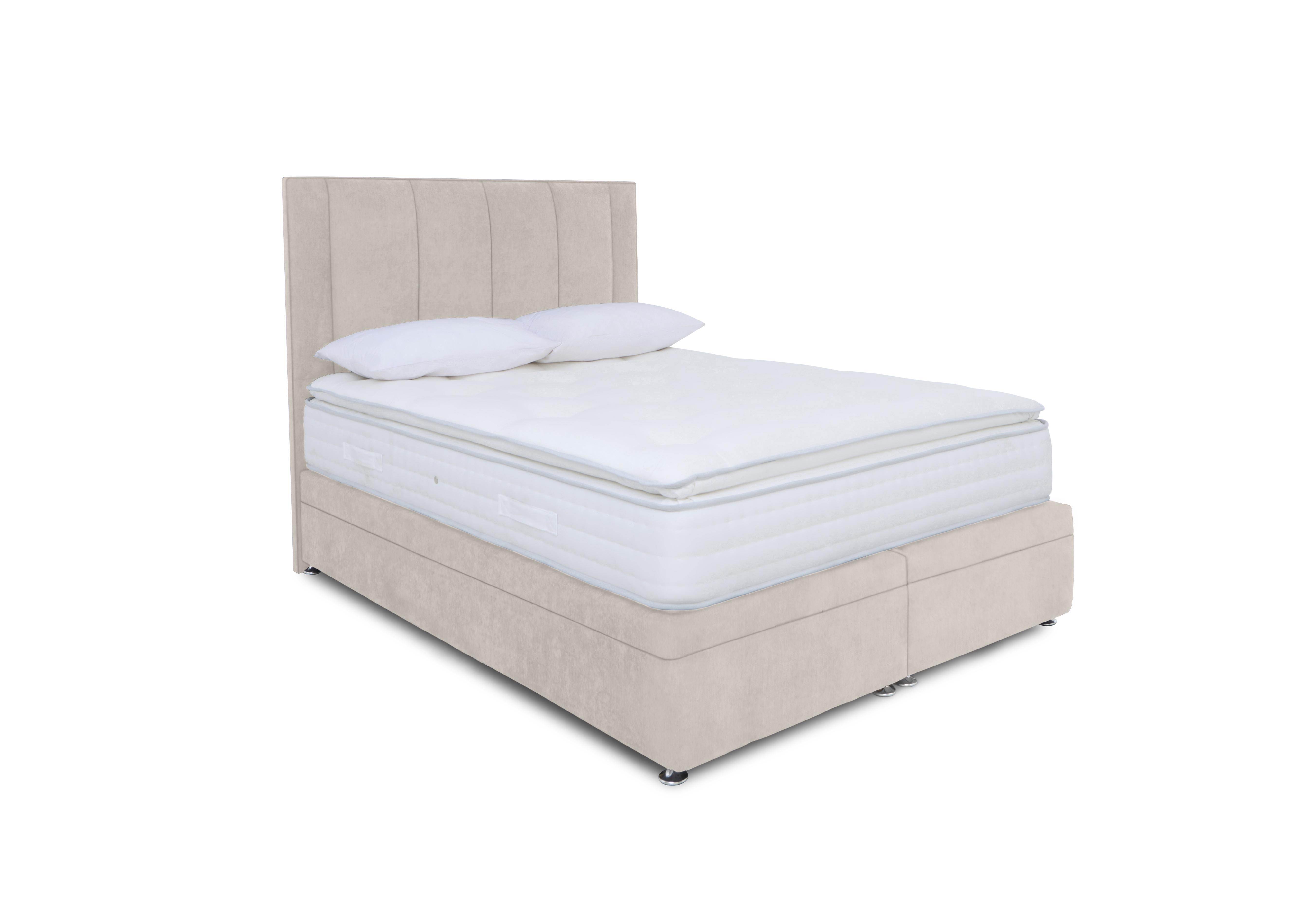 Pocket Pillowtop Electric End Ottoman Divan Set in Plain Opal on Furniture Village