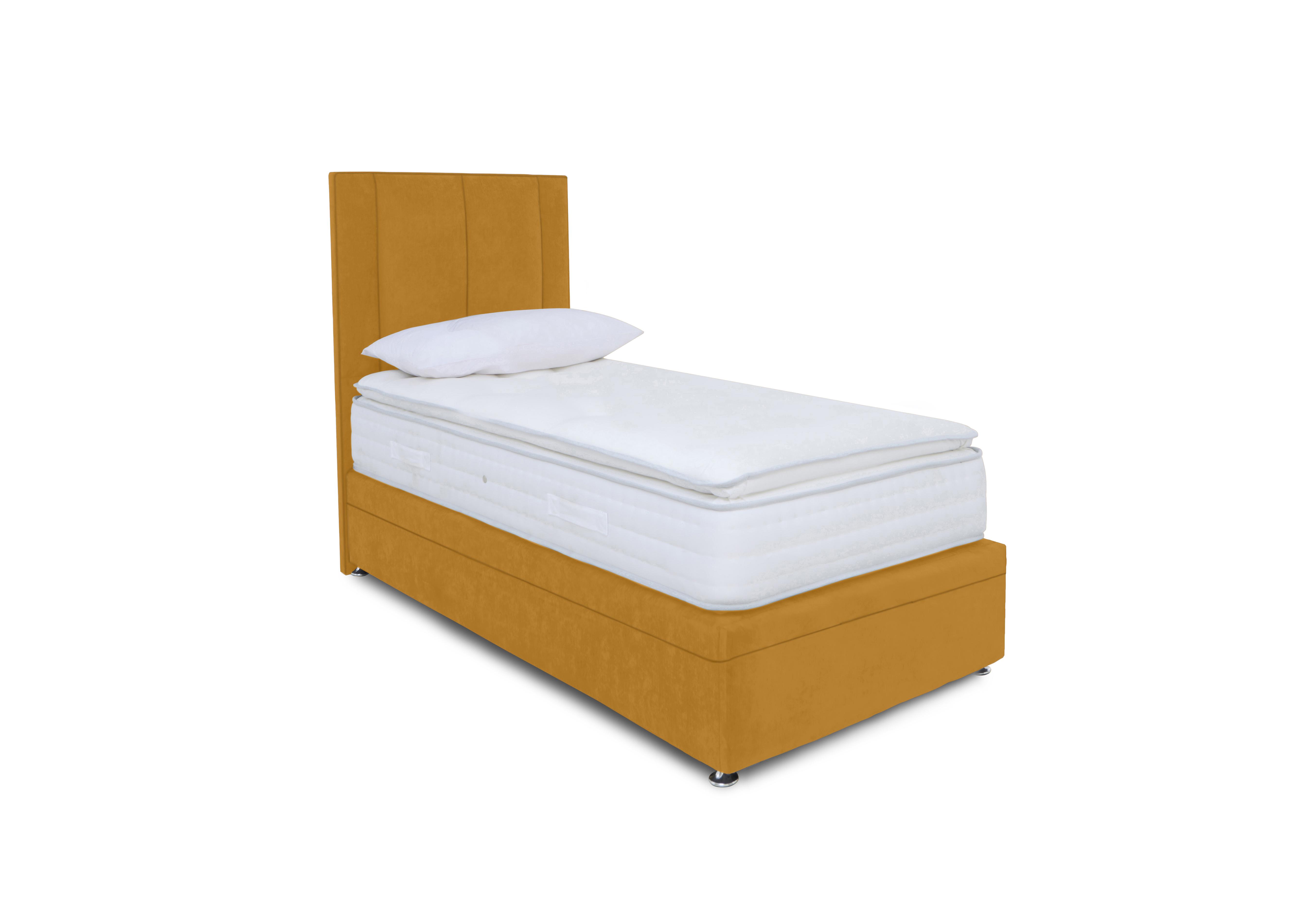 Pocket Pillowtop Electric End Ottoman Divan Set in Plush Corn on Furniture Village