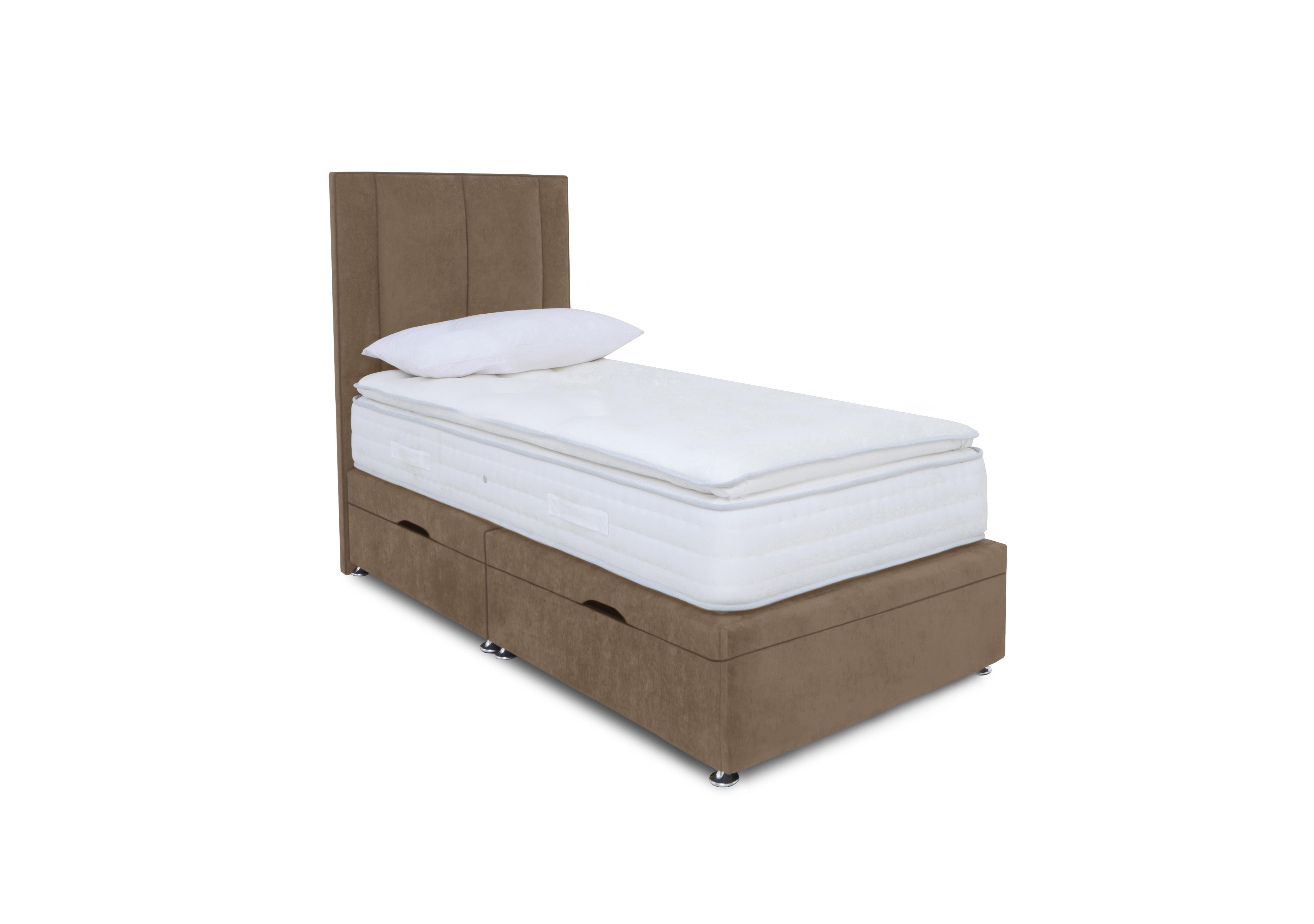 Pocket Pillowtop Manual Side Ottoman Divan Set in Lace Caramel on Furniture Village