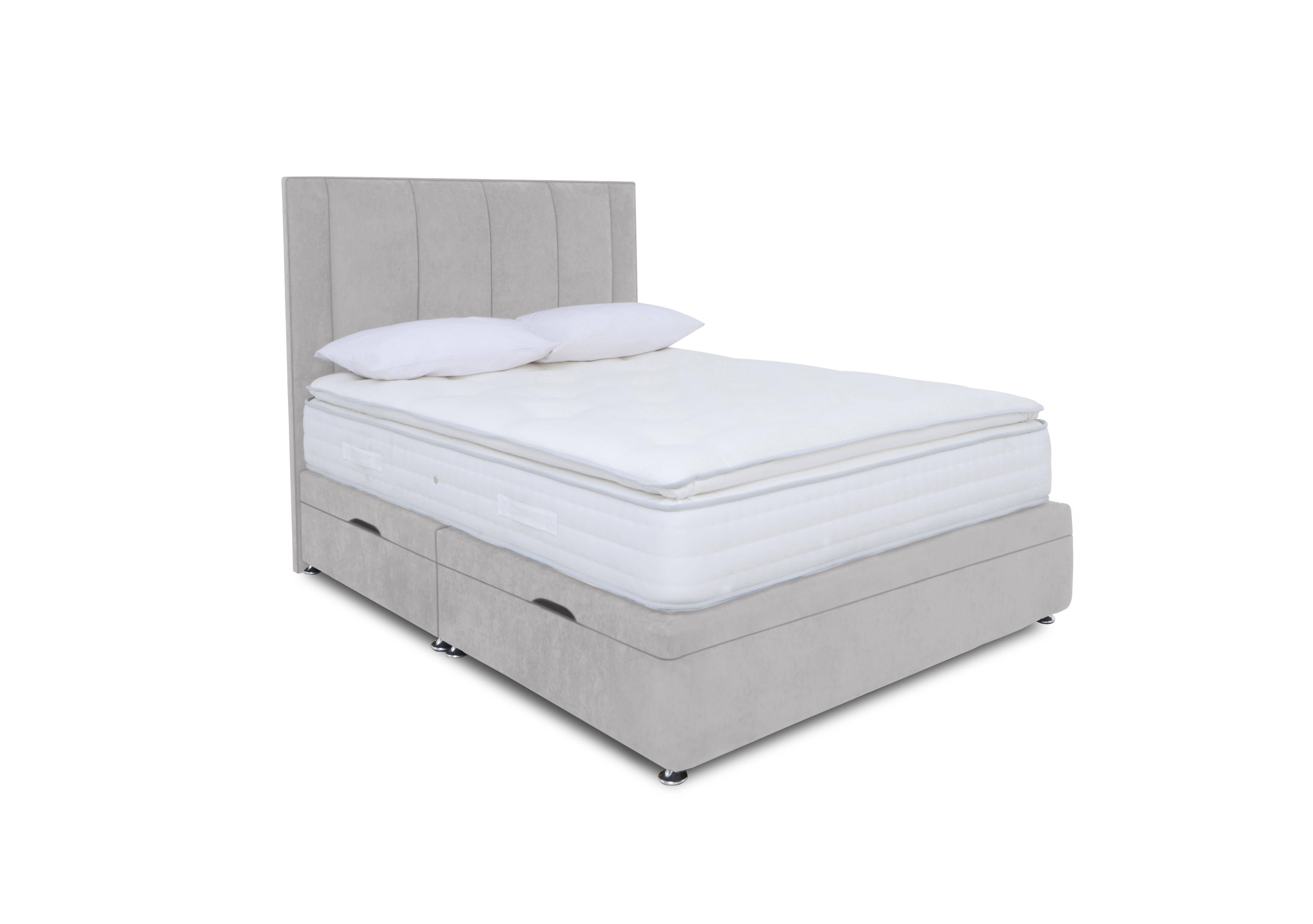 Pocket Pillowtop Manual Side Ottoman Divan Set in Lace Dolphin on Furniture Village