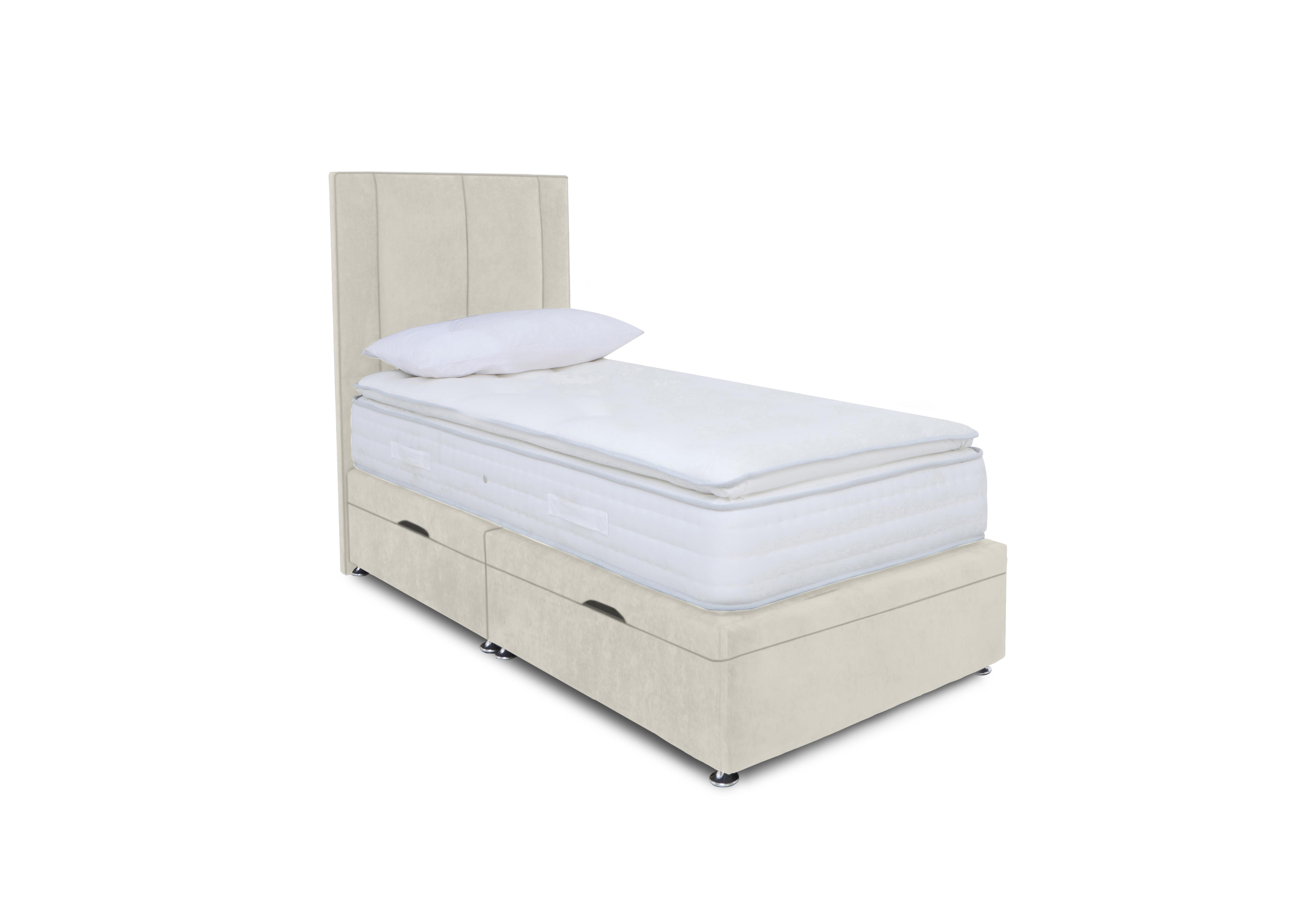 Pocket Pillowtop Manual Side Ottoman Divan Set in Lace Ivory on Furniture Village