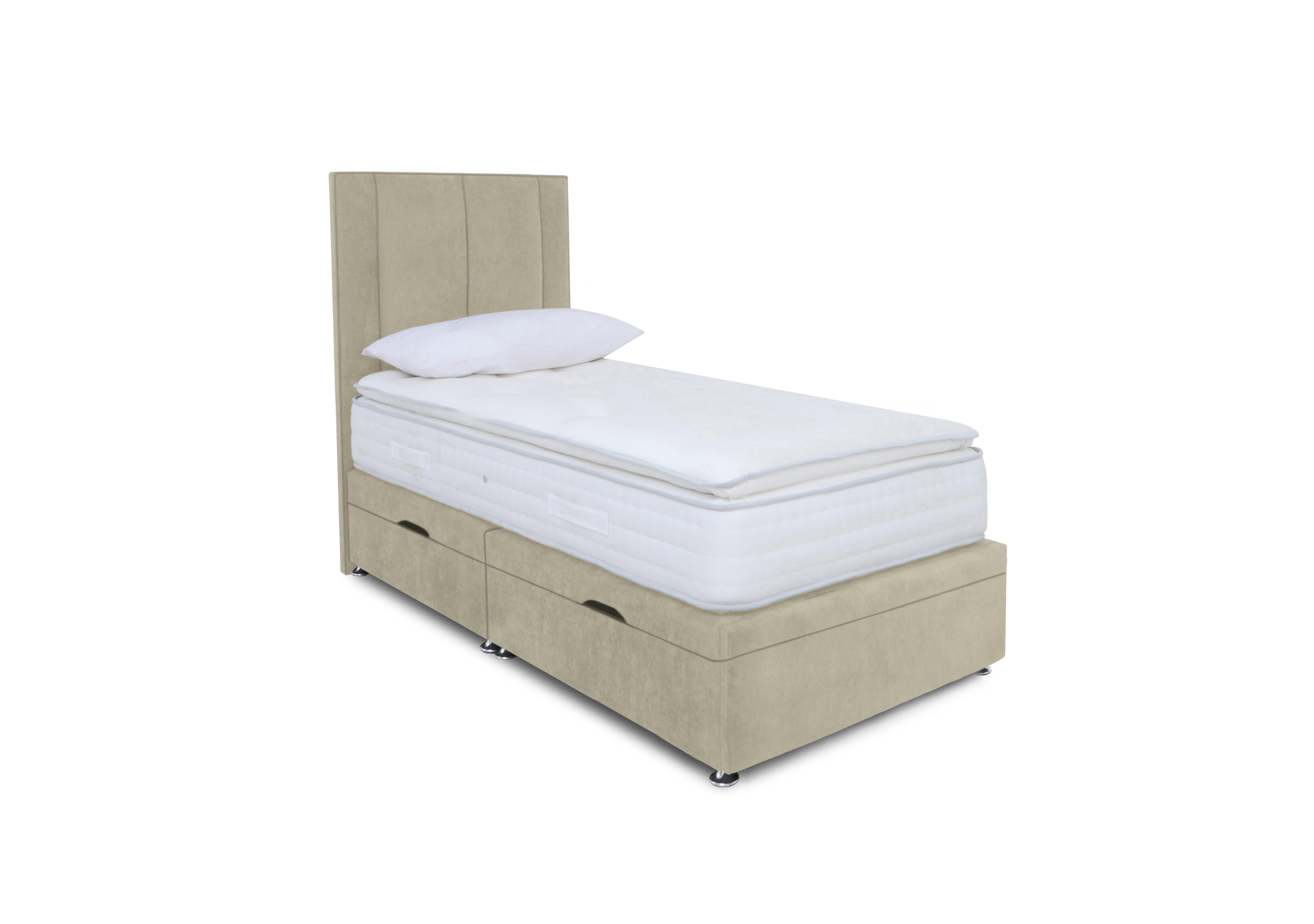 Pocket Pillowtop Manual Side Ottoman Divan Set in Plain Quartz on Furniture Village
