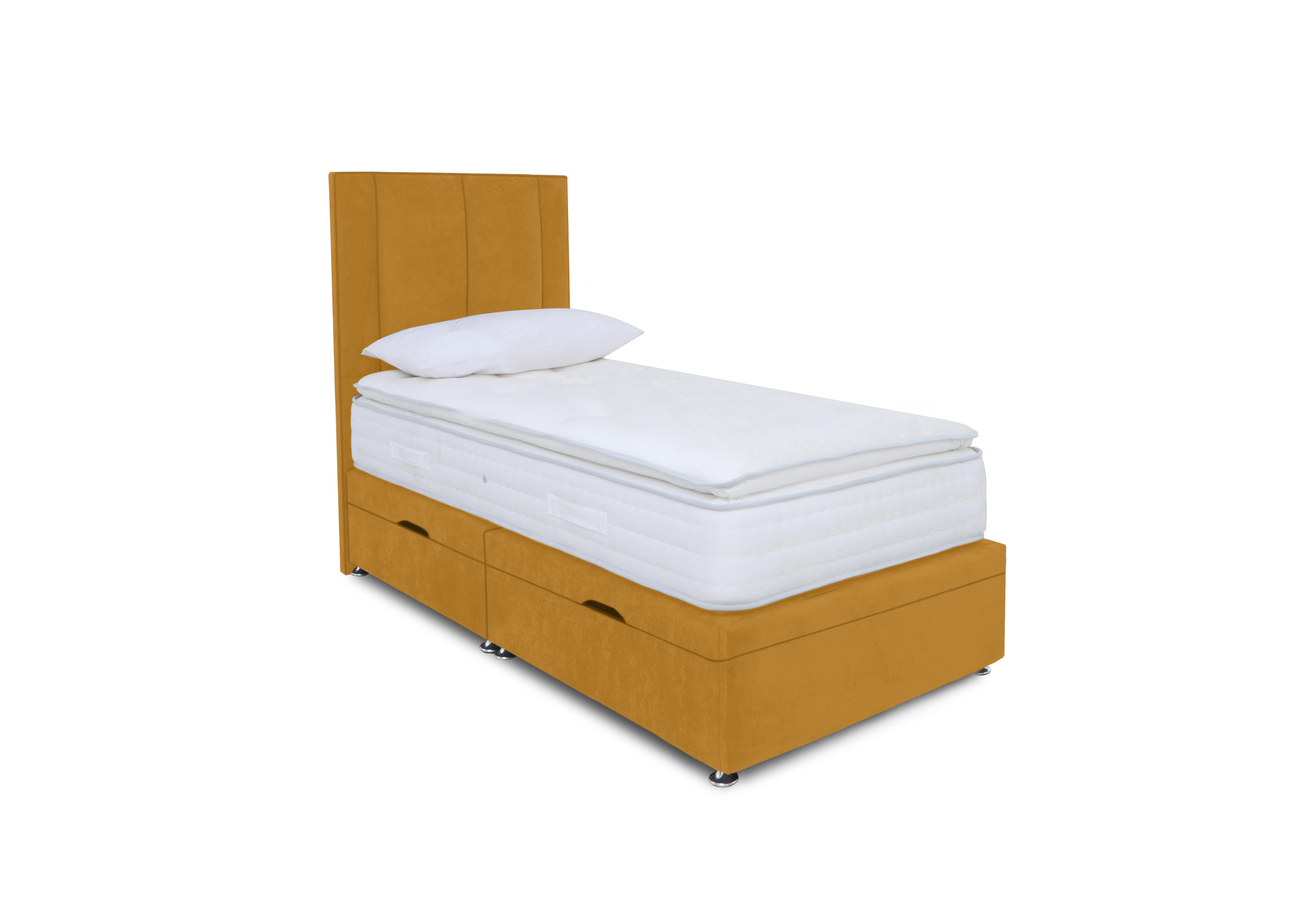 Pocket Pillowtop Manual Side Ottoman Divan Set in Plush Corn on Furniture Village