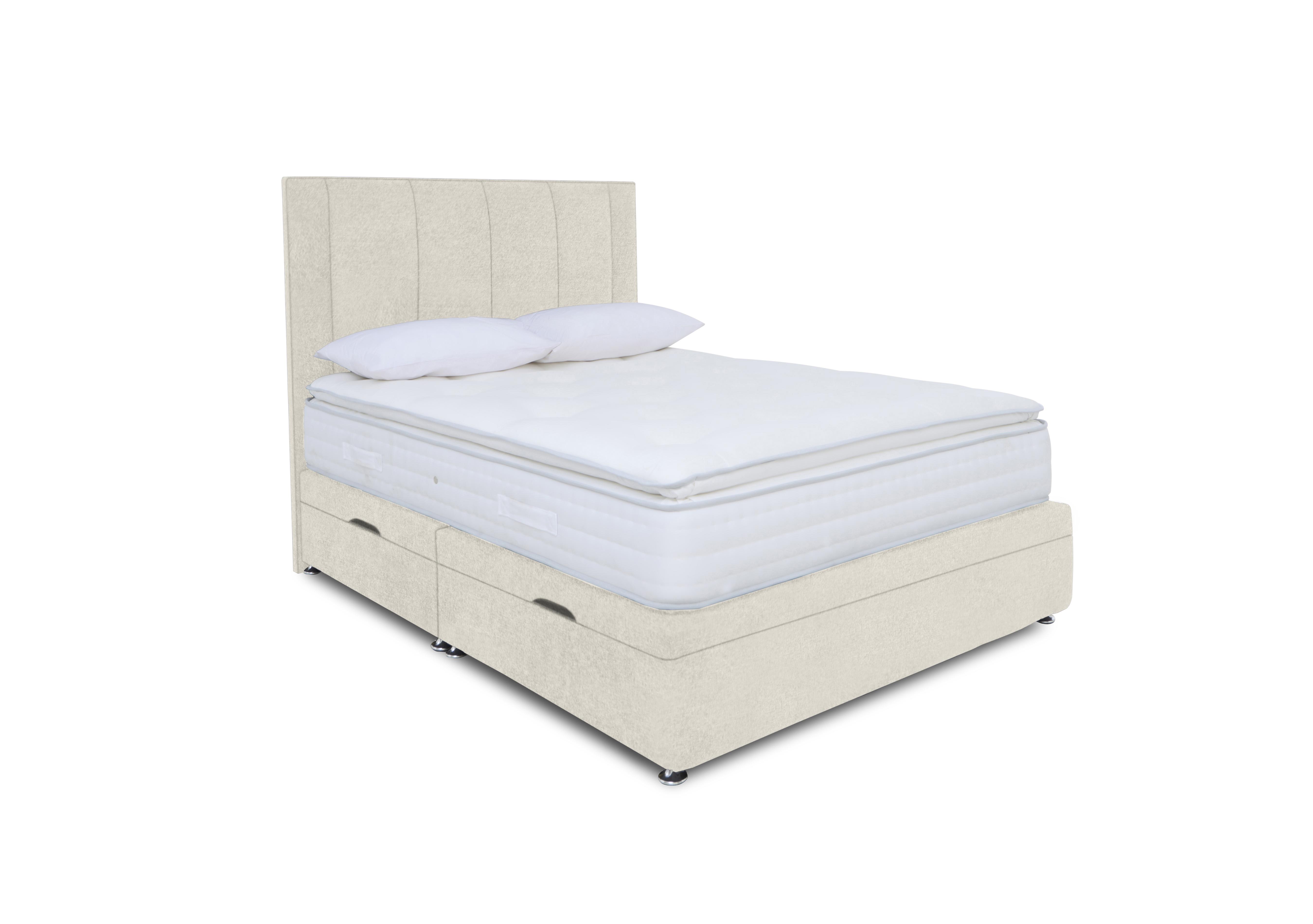 Pocket Pillowtop Manual Side Ottoman Divan Set in Venice Cream on Furniture Village