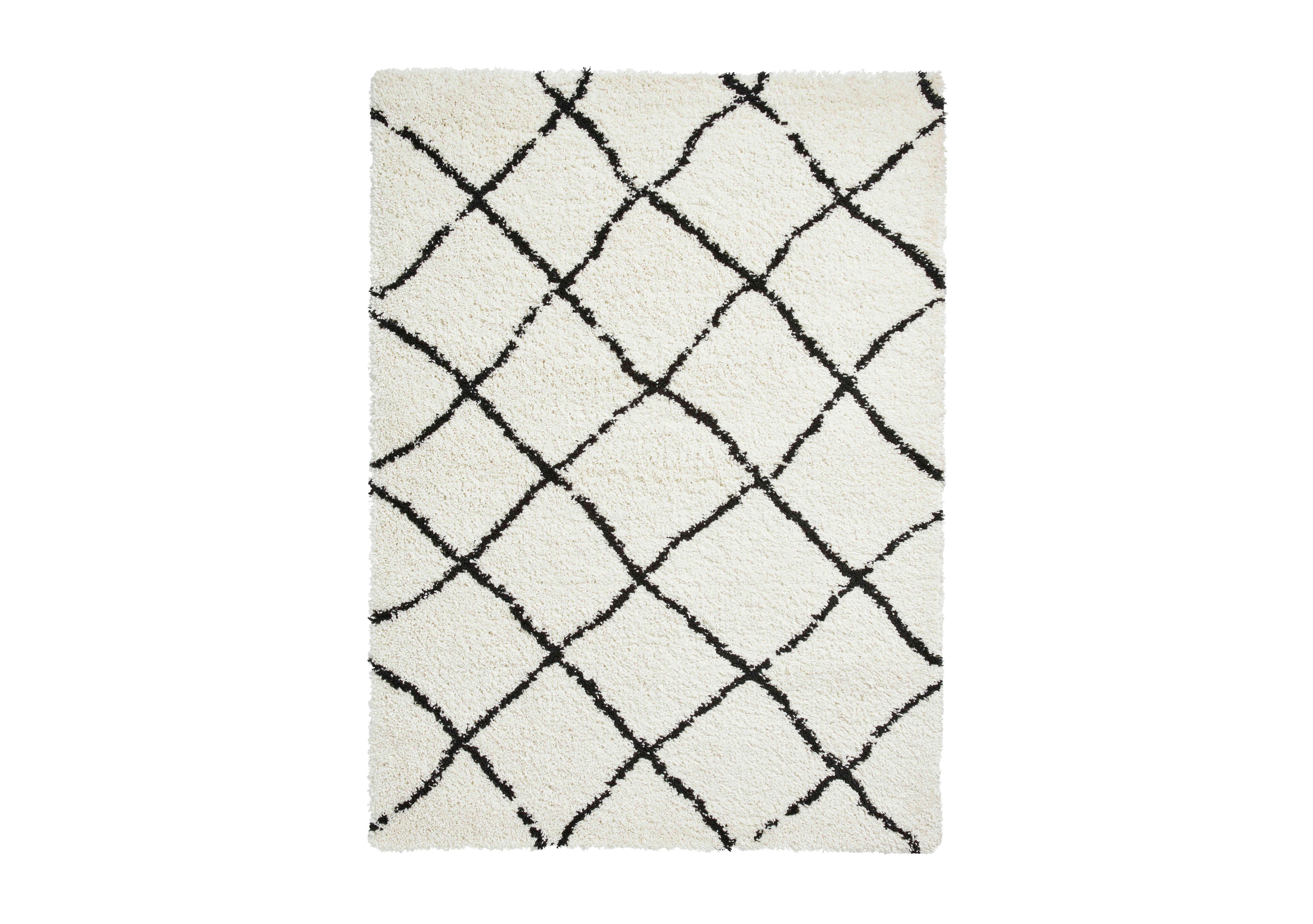Asta Rug in White Black on Furniture Village