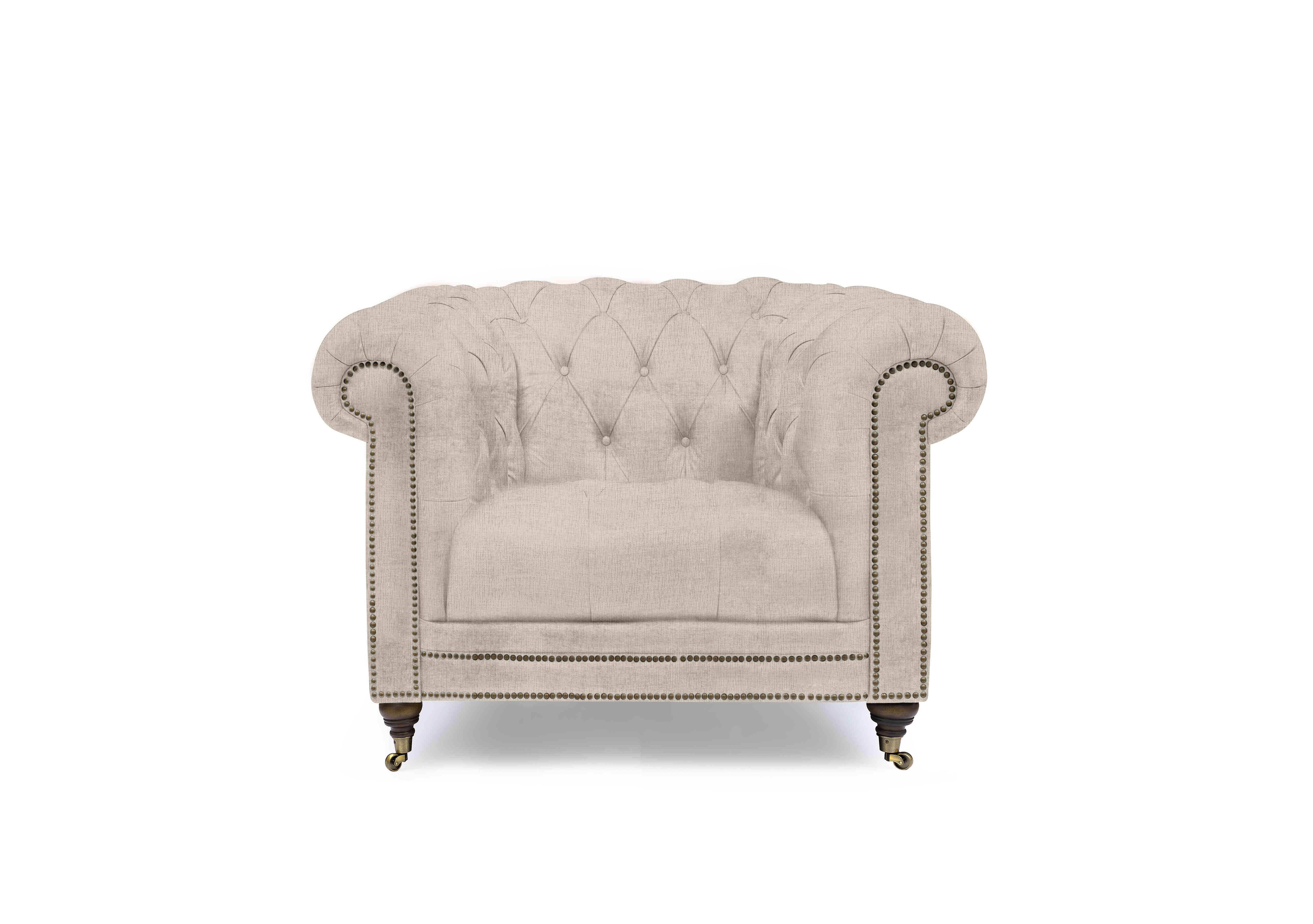 Walter Fabric Chesterfield Chair with USB-C in Stone Hearth X3-A603 on Furniture Village