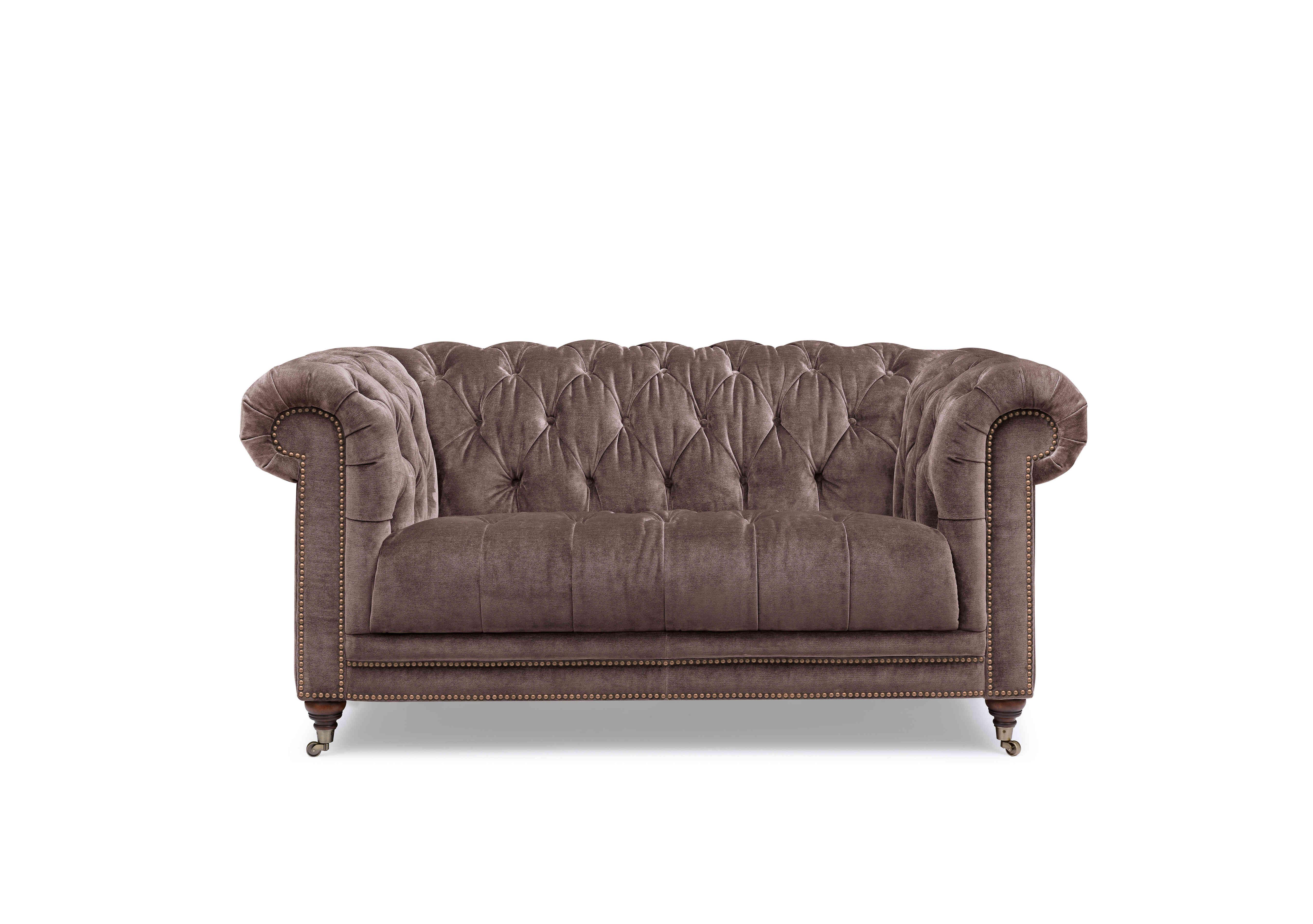 Walter 2 Seater Fabric Chesterfield Sofa with USB-C in Antler X3y1-W023 on Furniture Village