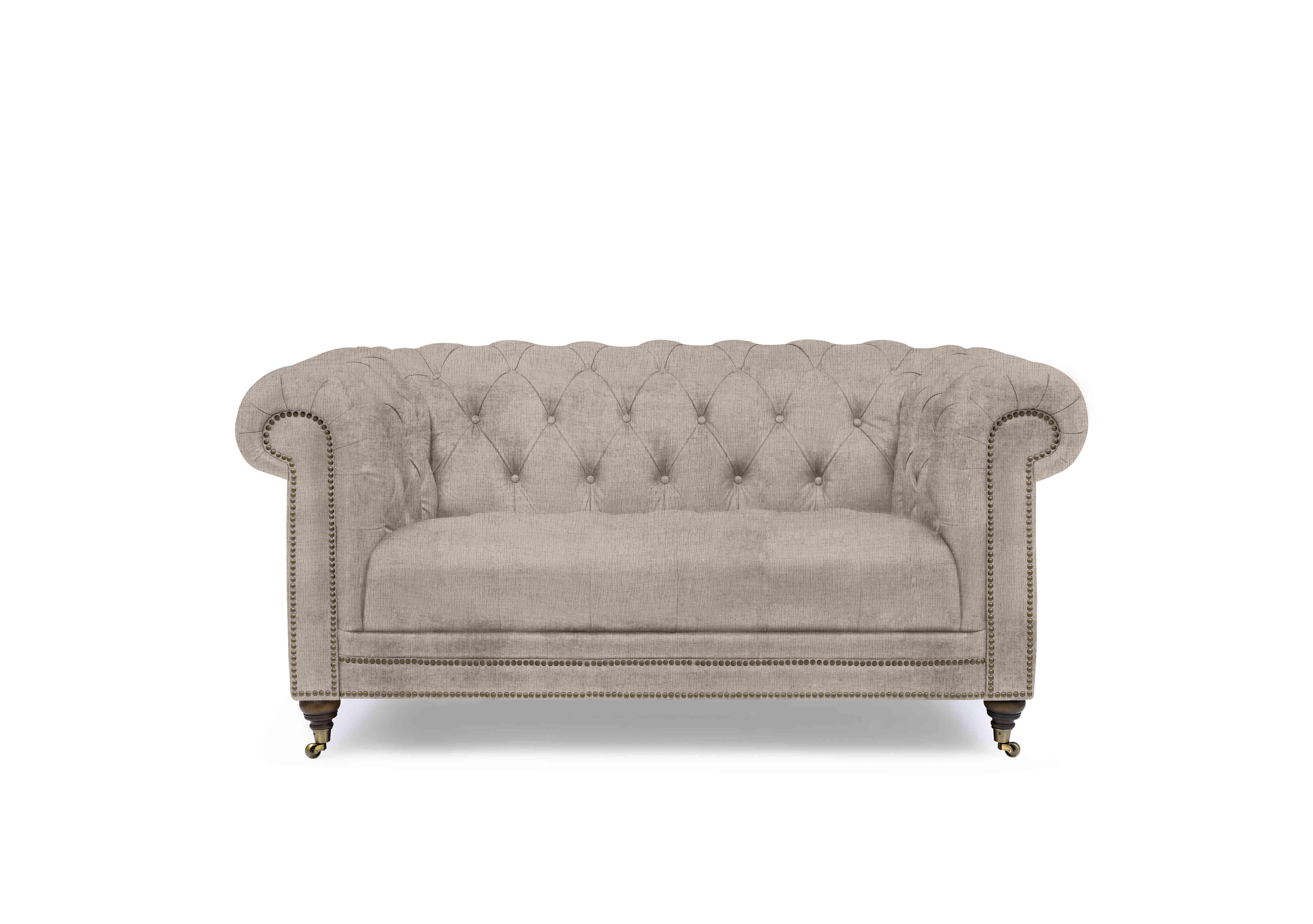 Walter 2 Seater Fabric Chesterfield Sofa with USB-C in Bailey Brown X3-A607 on Furniture Village