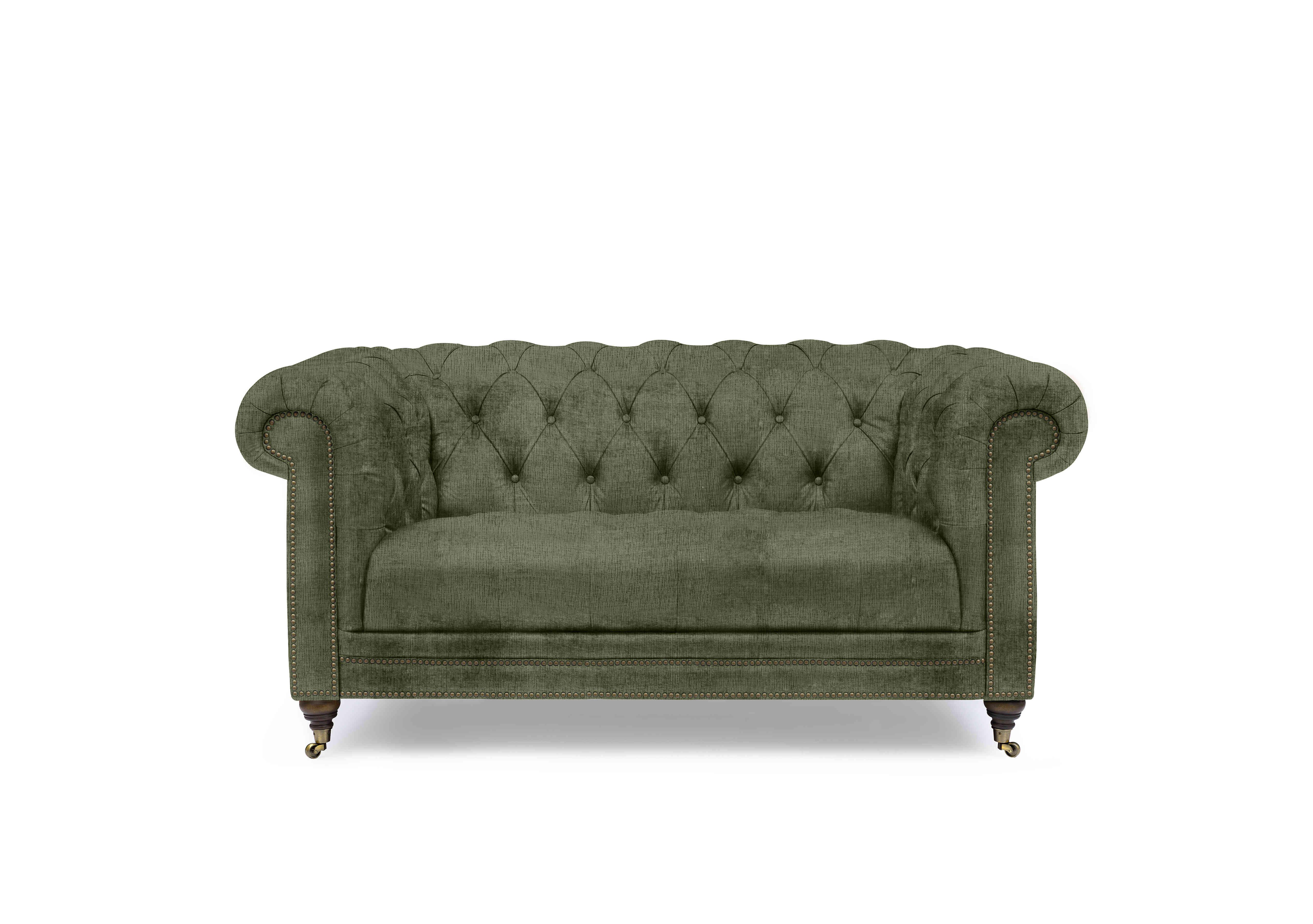 Walter 2 Seater Fabric Chesterfield Sofa with USB-C in Hunter Green X3-A616 on Furniture Village