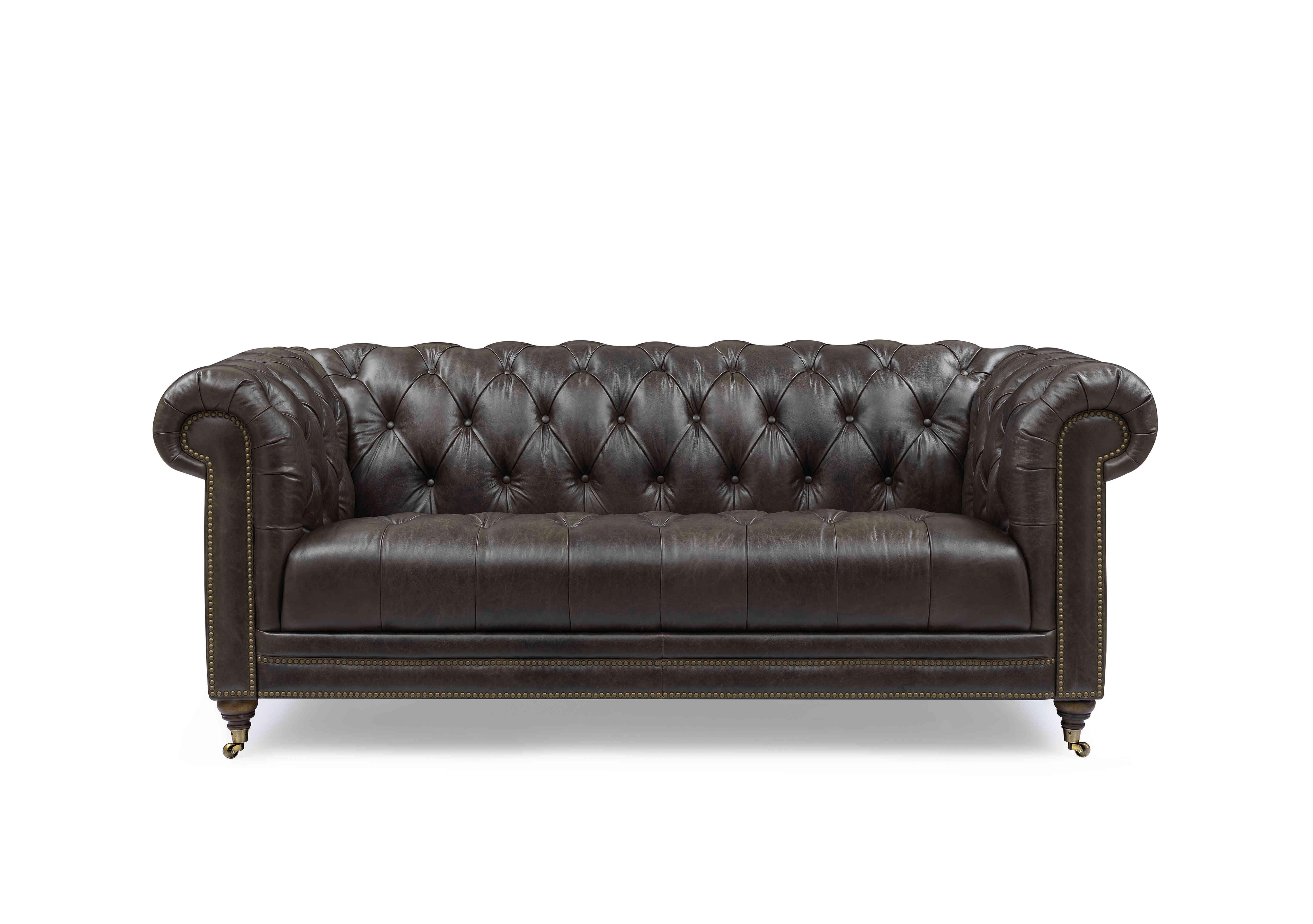 Walter 3 Seater Leather Chesterfield Sofa with USB-C in X3y1-1759ls Cannon on Furniture Village