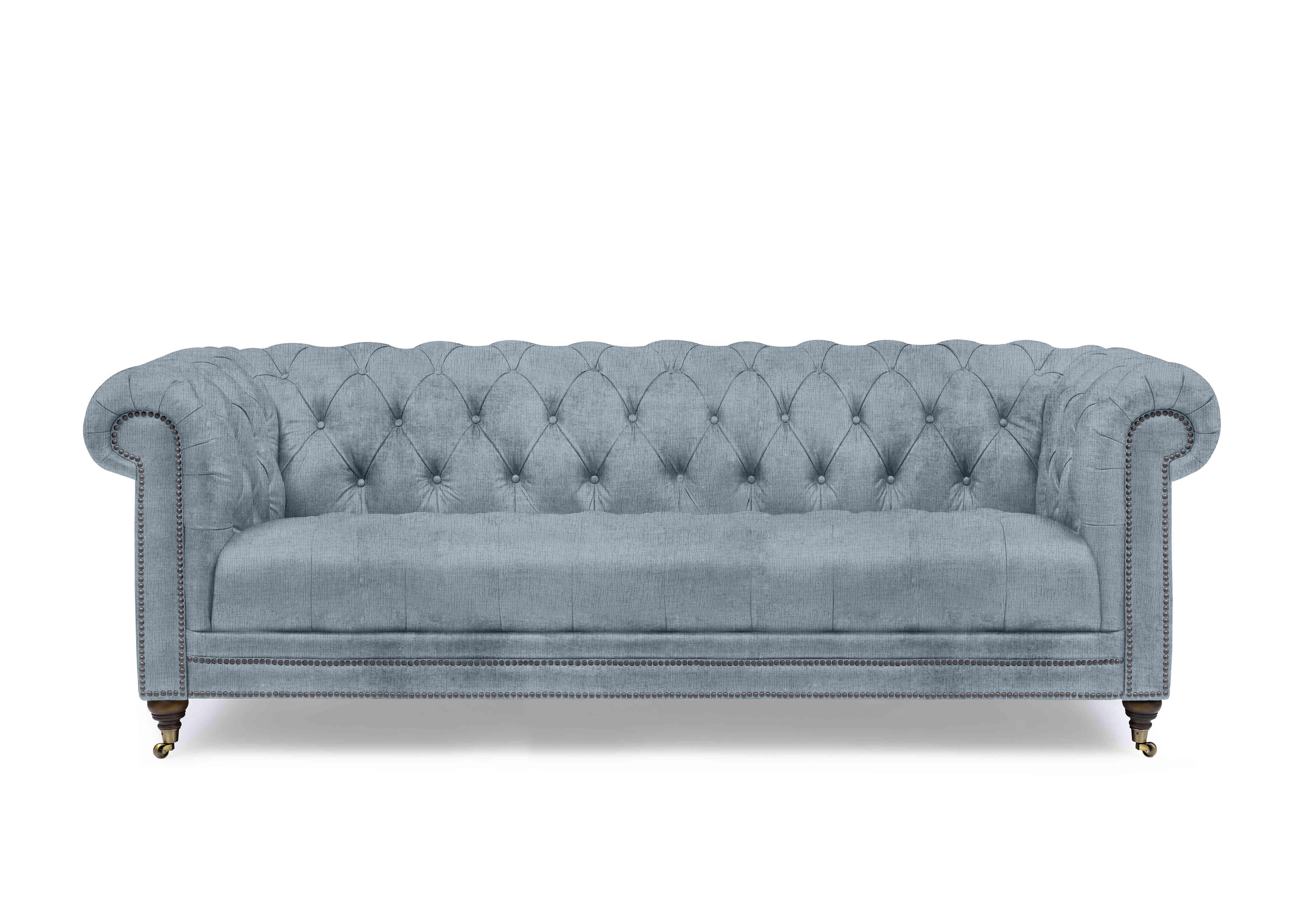 Walter 4 Seater Fabric Chesterfield Sofa with USB-C in X1-A609 Boathouse Blue on Furniture Village